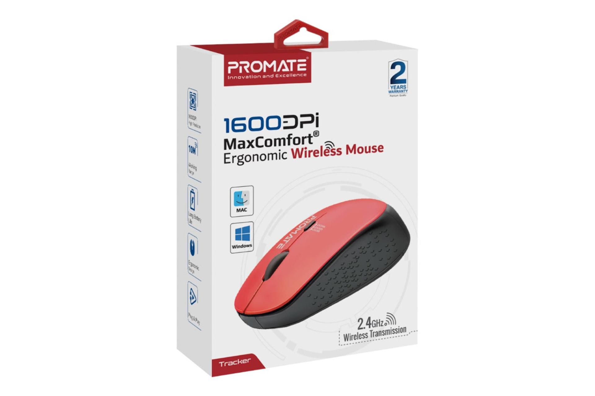 جعبه رنگ قرمز ماوس پرومیت Promate Tracker