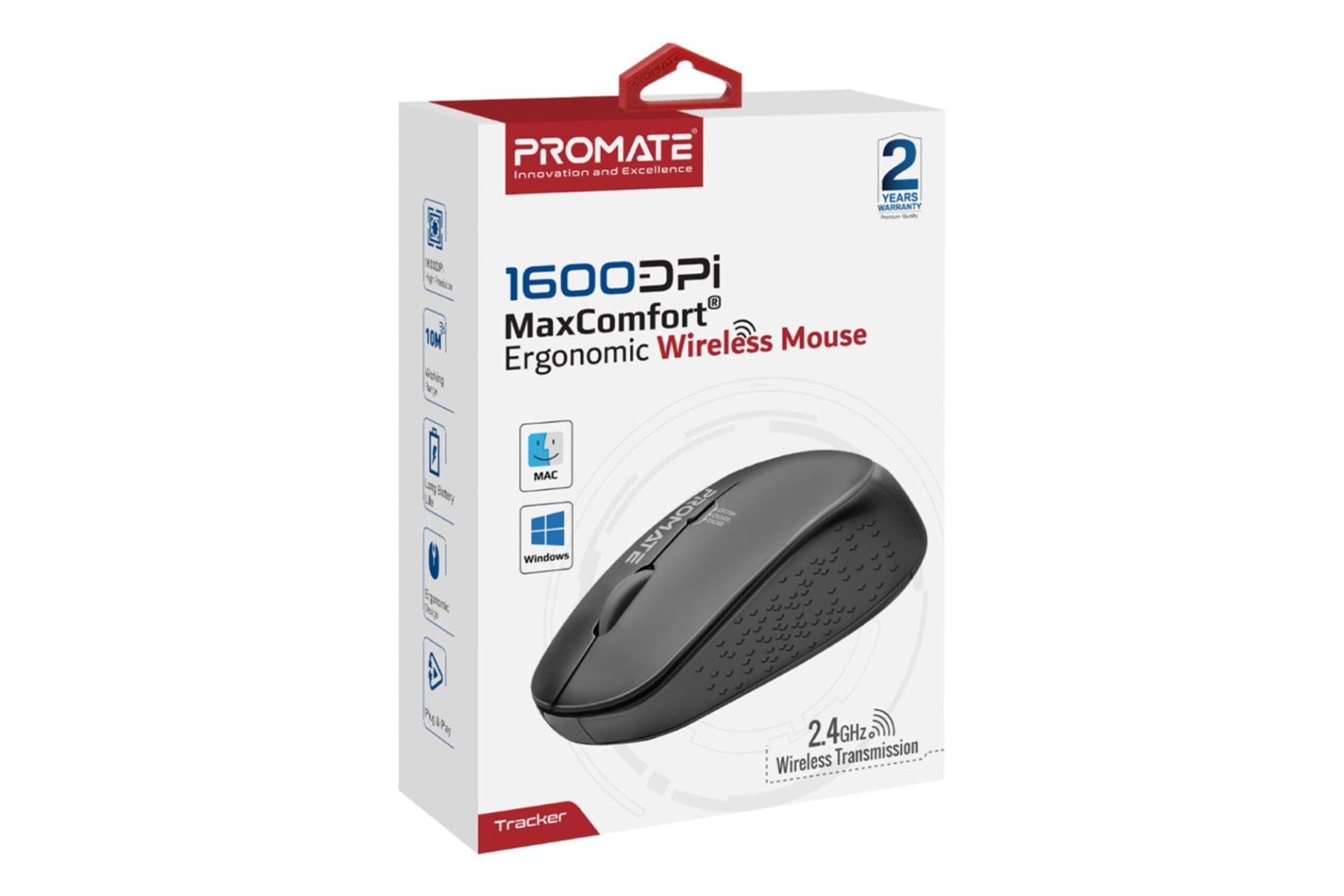 جعبه رنگ مشکی ماوس پرومیت Promate Tracker