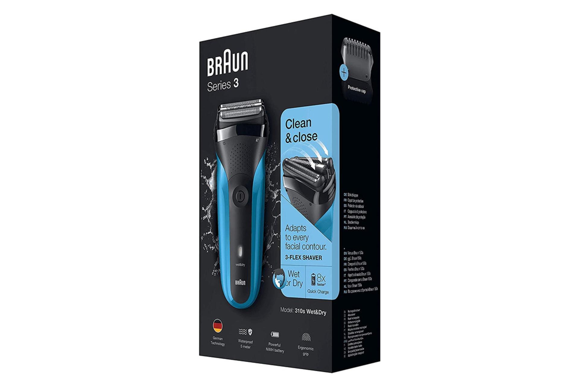 بسته بندی ماشین اصلاح و ریش تراش براون Braun 310BT