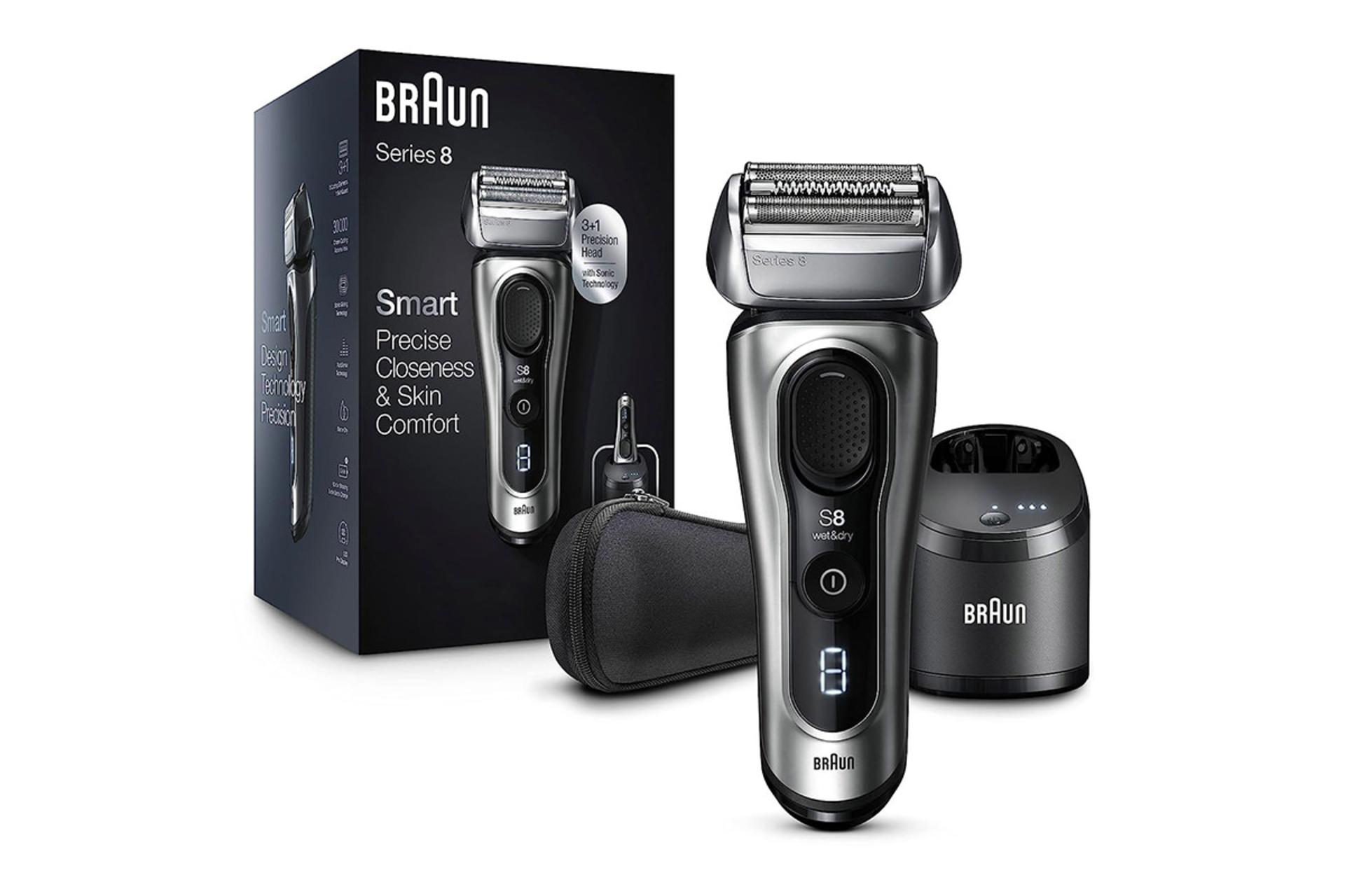 بسته بندی ماشین اصلاح و ریش تراش براون Braun 8467cc