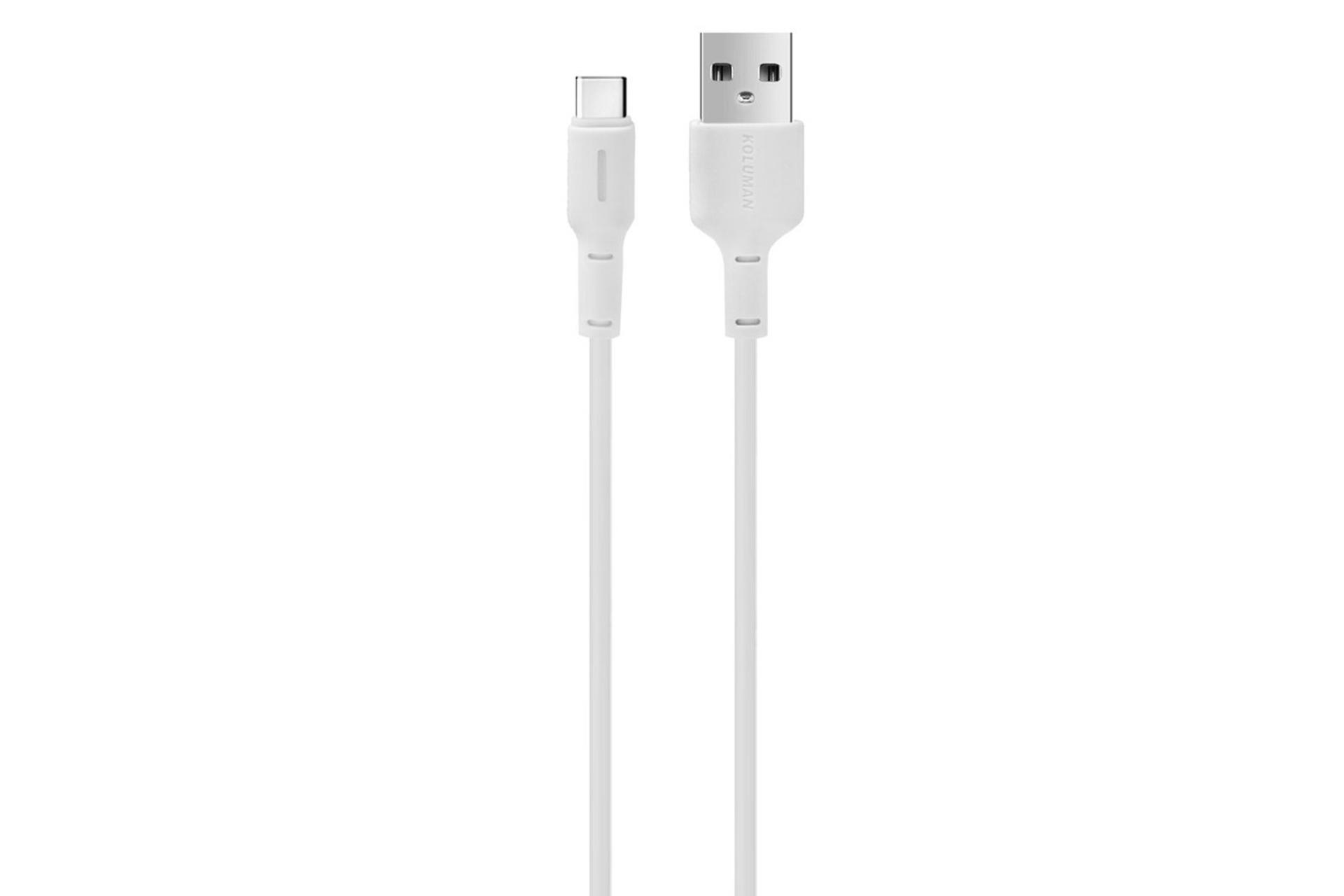 کابل شارژ USB کلومن Type-A به Type-C مدل KD-50 با طول 1 متر سفید