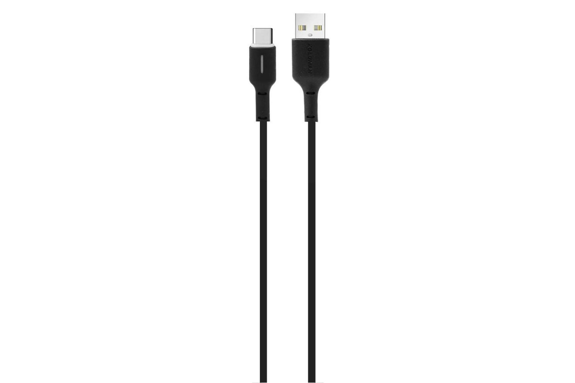 کابل شارژ USB کلومن Type-A به Type-C مدل KD-50 با طول 1 متر مشکی