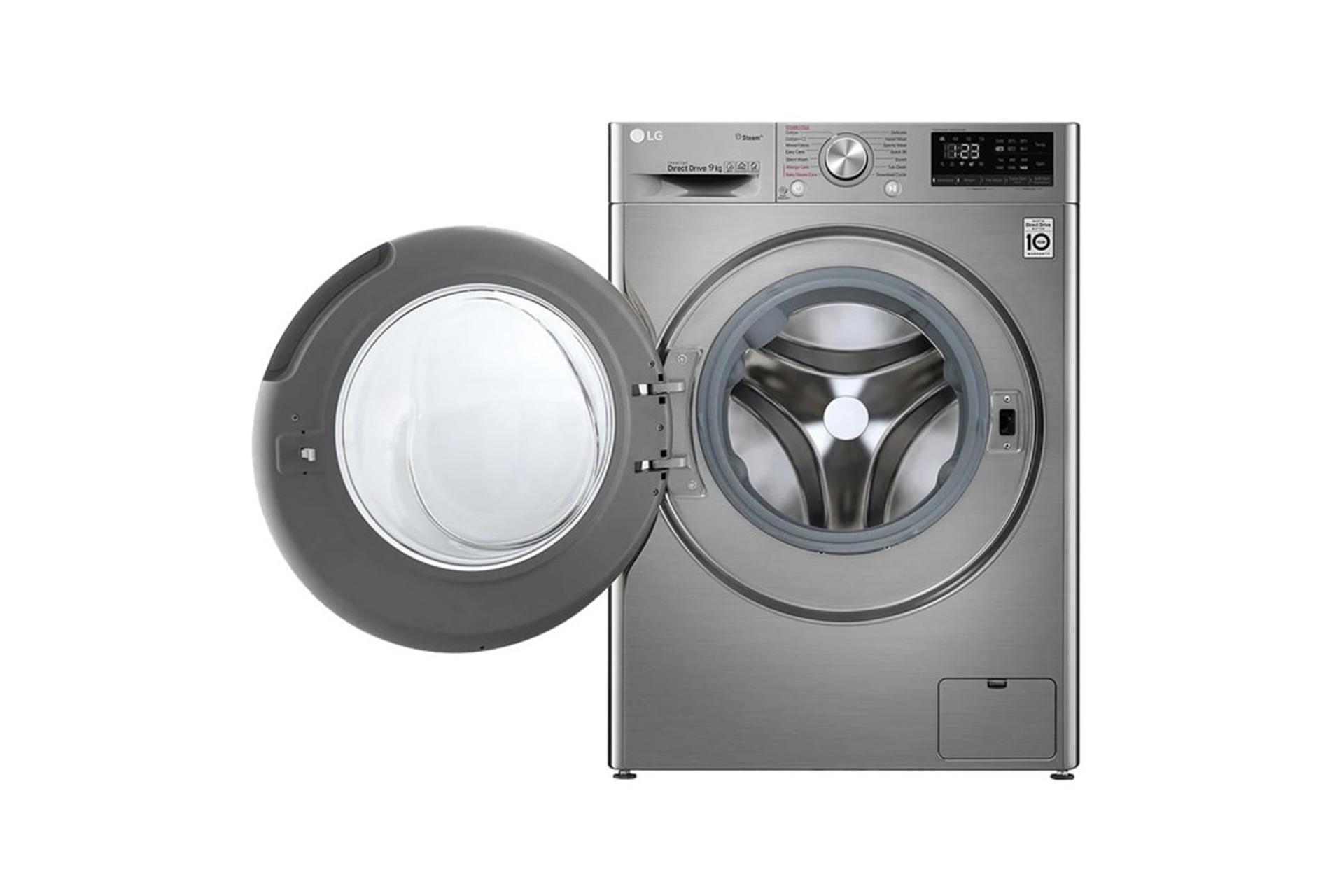 درب باز شده ماشین لباسشویی ال جی LG F4V3VYPKPE