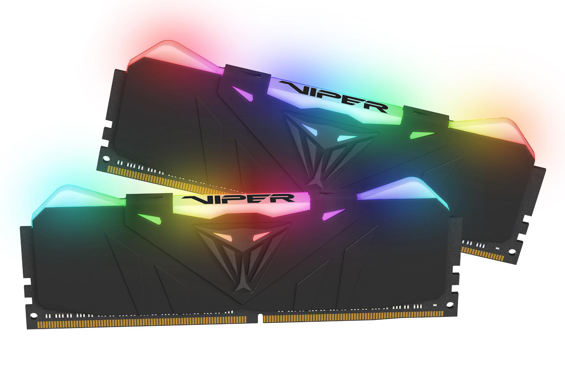 رنگ مشکی رم پاتریوت Patriot Viper RGB 16GB DDR4-4133 CL19