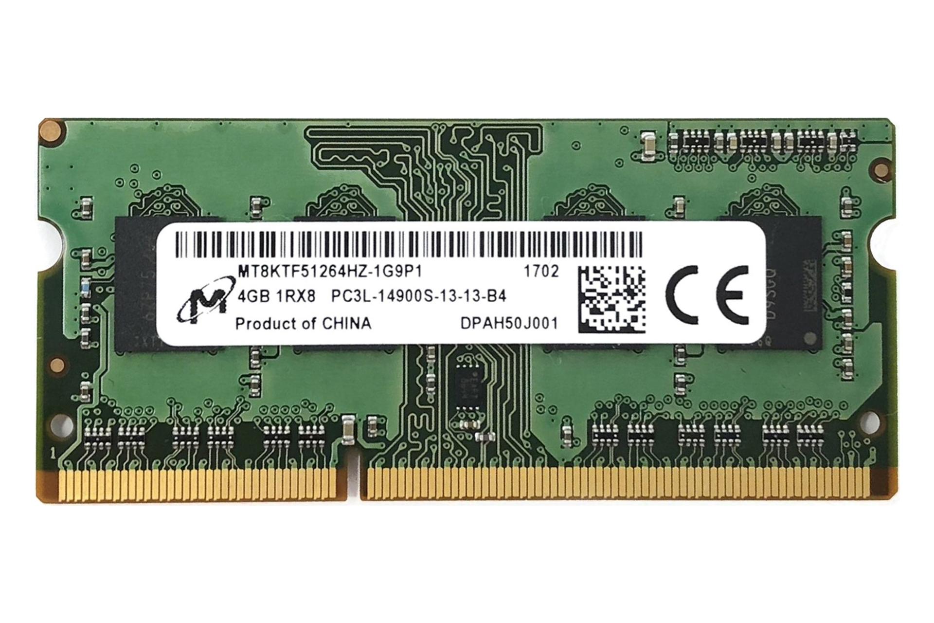 قیمت رم مایکرون MT8KTF51264HZ-1G9P1 ظرفیت 4 گیگابایت از نوع DDR3L-1866