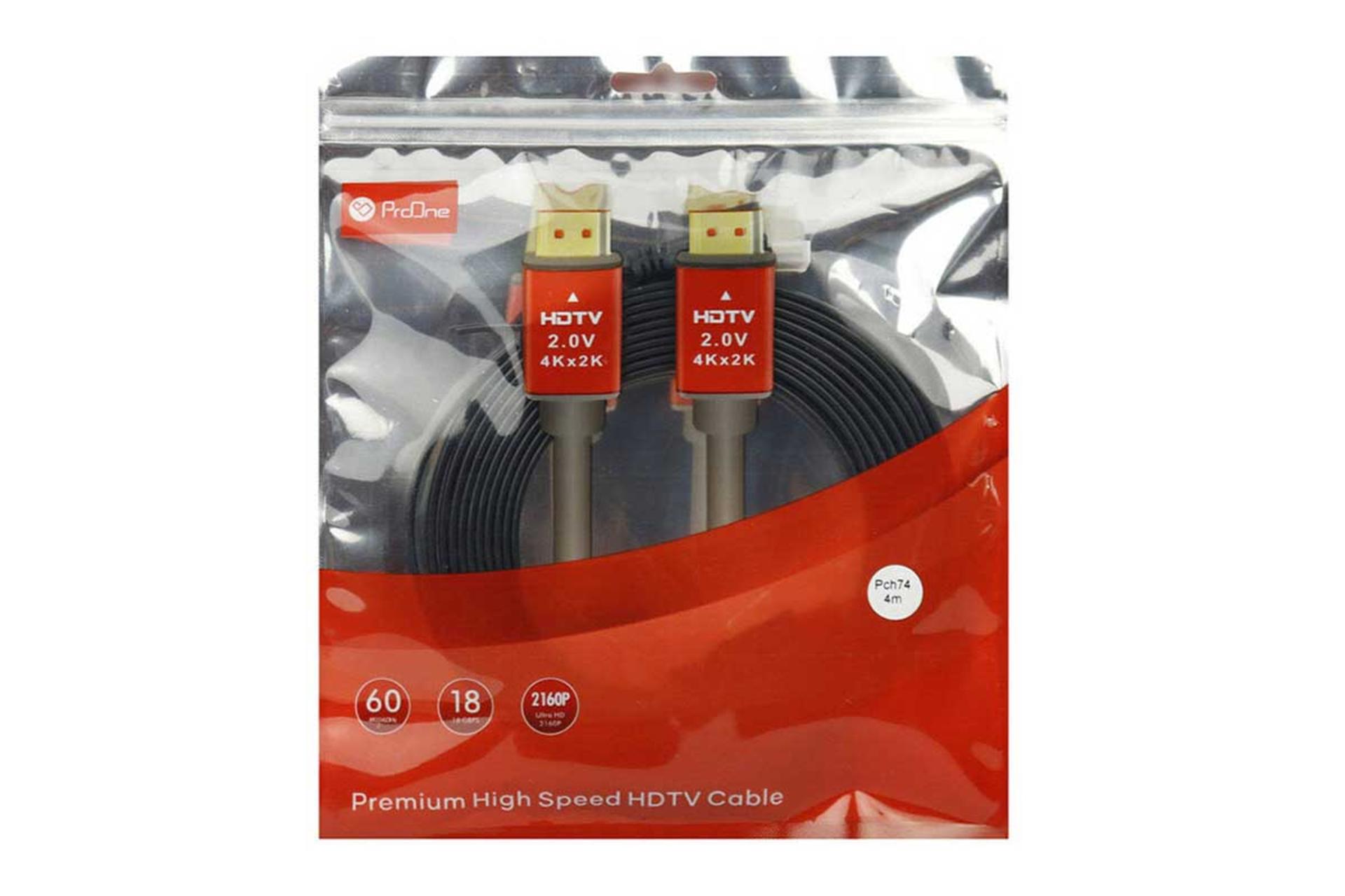 کابل HDMI پرووان HDMI PCH74 4K 60Hz نسخه 2.0 با طول 4 متر نمای جعبه