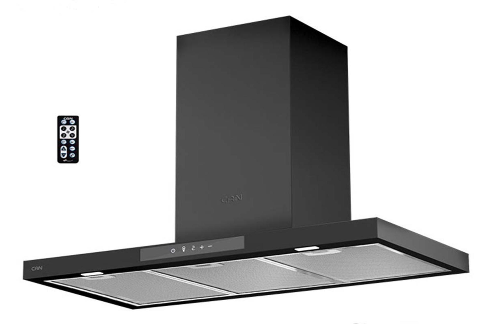 هود کن 1430 90 سانتیمتری رنگ مشکی نمای جلو