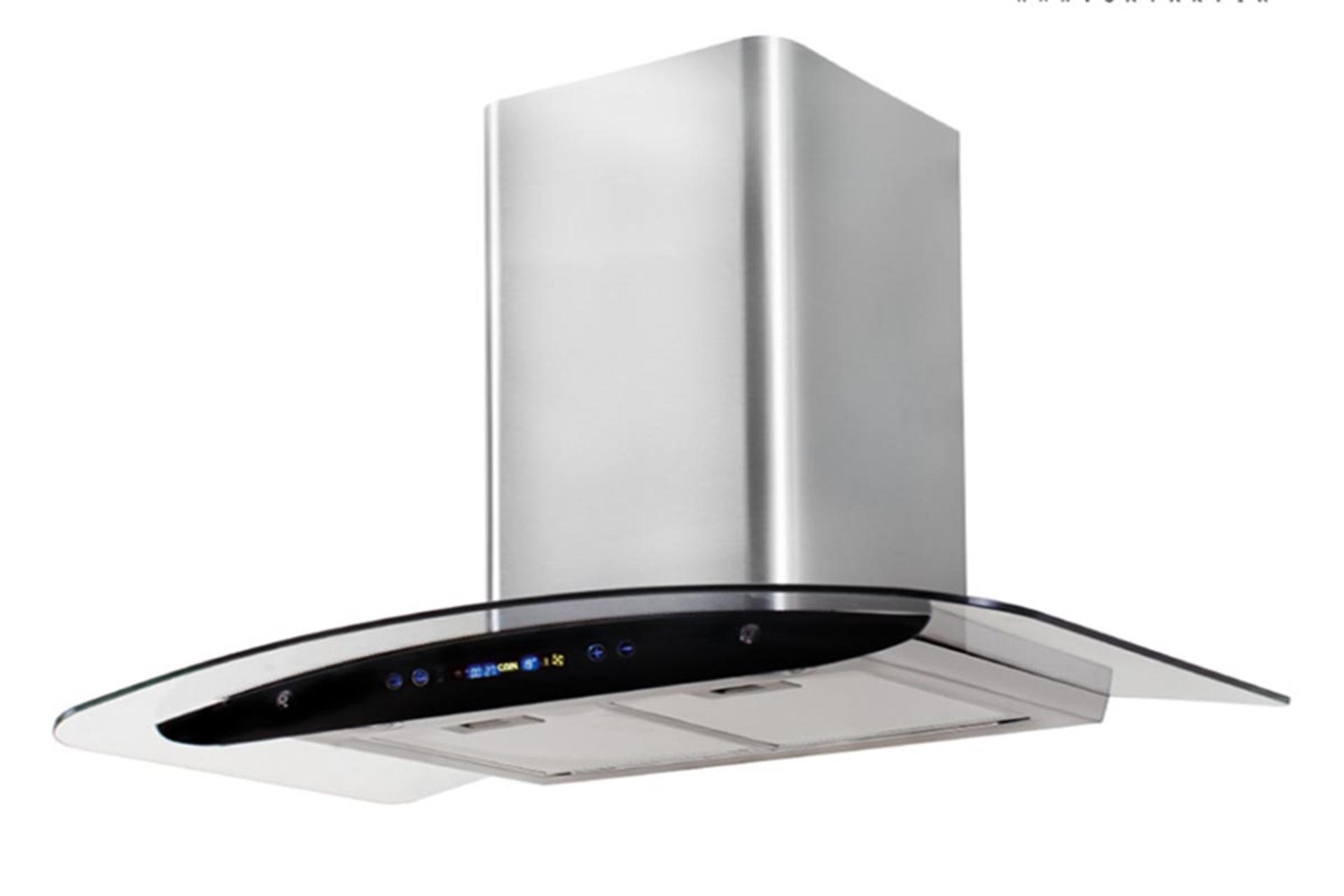 هود کن تاچ 60 سانتیمتری رنگ استیل نمای جلو