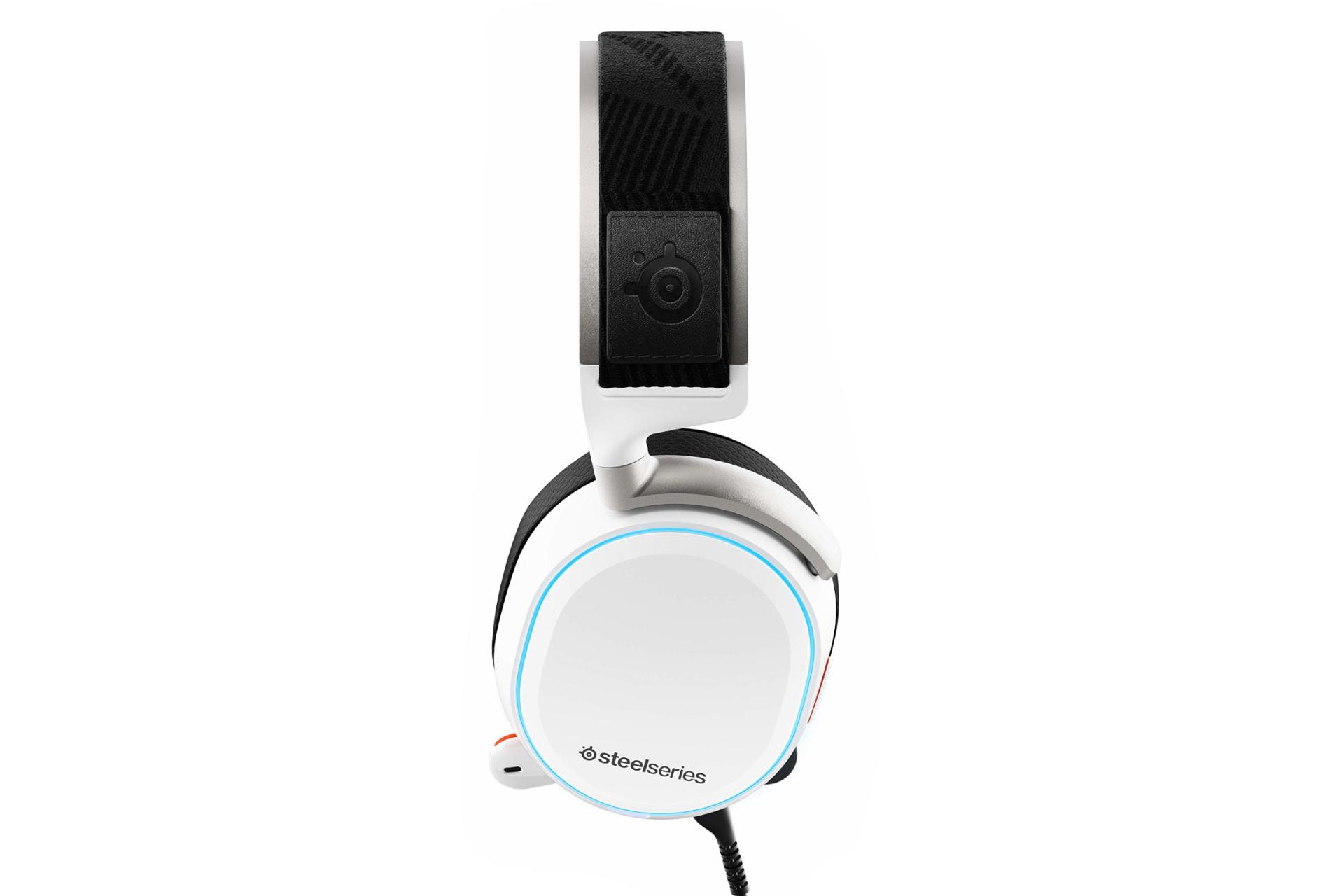 نمای جانبی هدفون استیل سریز SteelSeries Arctis Pro + GameDAC سفید