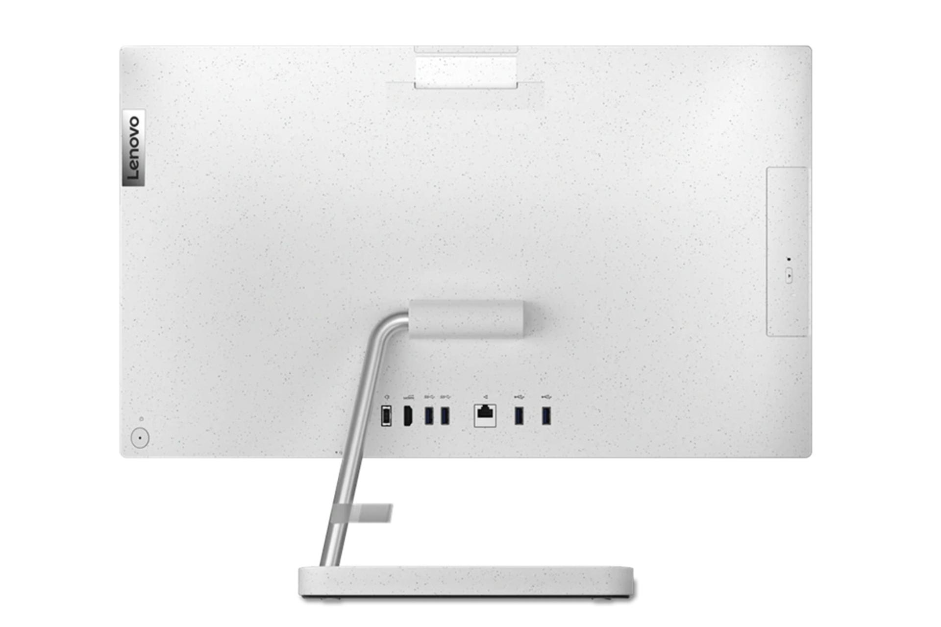 نمای پشت کامپیوتر همه کاره Lenovo IdeaCentre AIO 3 24IAP7 سفید