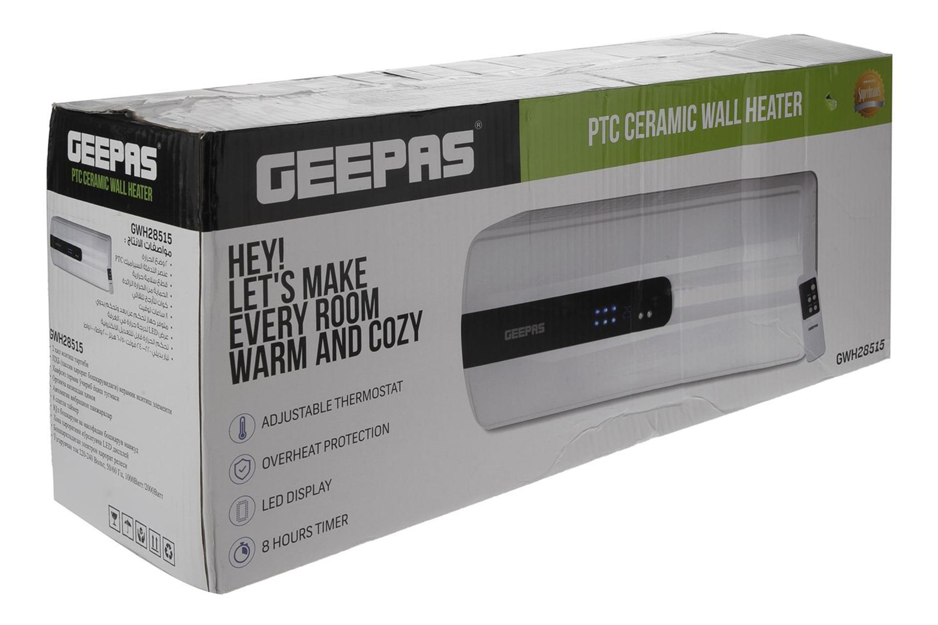 نمای کناری جعبه بخاری برقی جی پاس GEEPAS GWH28515