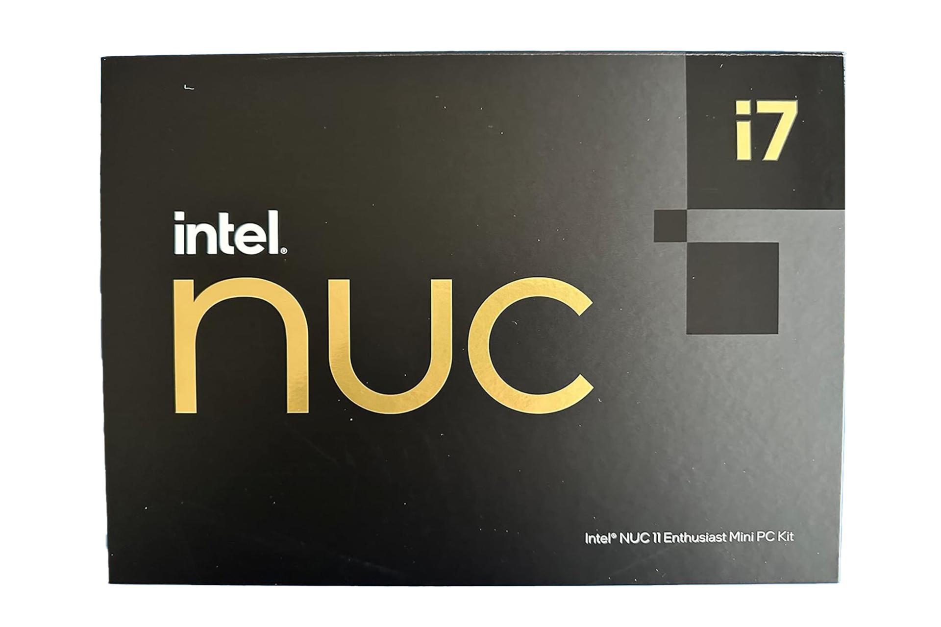 جعبه کامپیوتر کوچک NUC 11 Enthusiast Kit اینتل با تمرکز بر لوگوی NUC