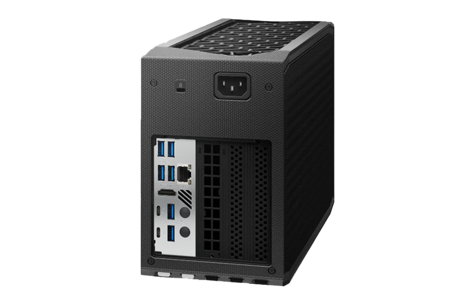 پنل پشتی کامپیوتر کوچک NUC 11 Extreme Kit اینتل و نمایش اتصالات دستگاه