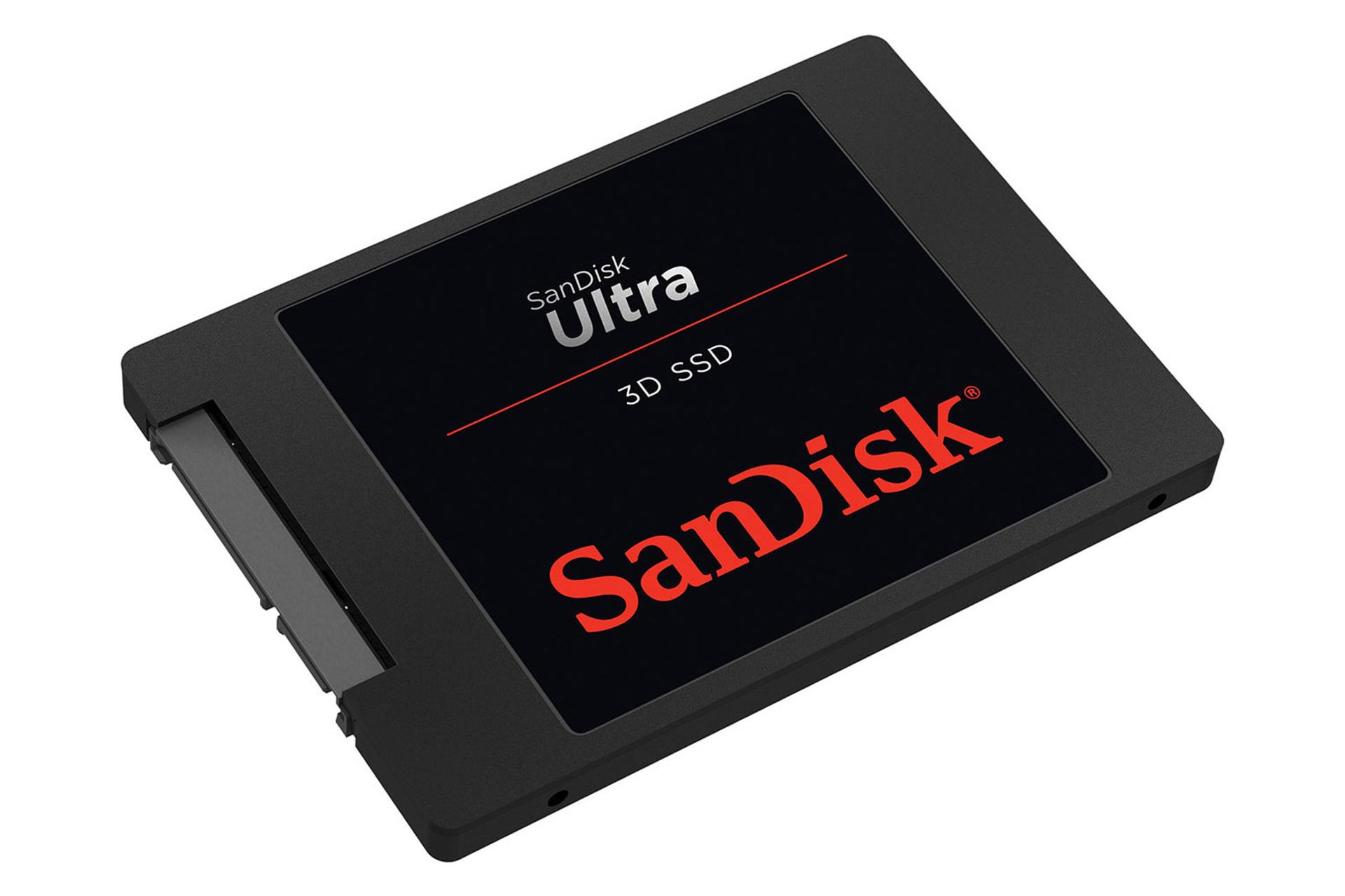اتصال و نمای سمت چپ اس اس دی سن دیسک Ultra 3D SSD SATA 2.5 Inch ظرفیت 2 ترابایت