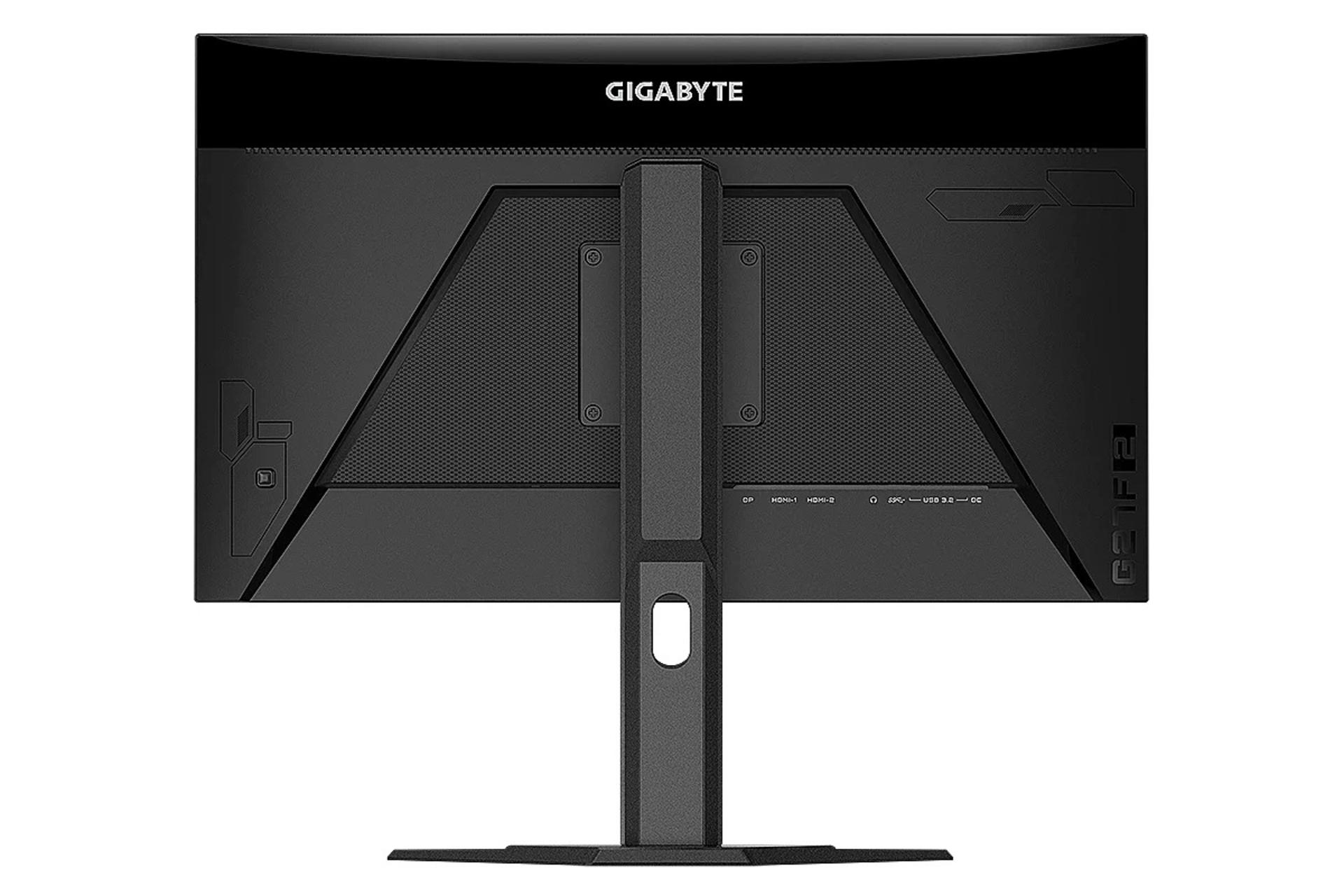 نمای پشت و ارتفاع مانیتور گیگابایت 27 اینچ مدل G27F 2