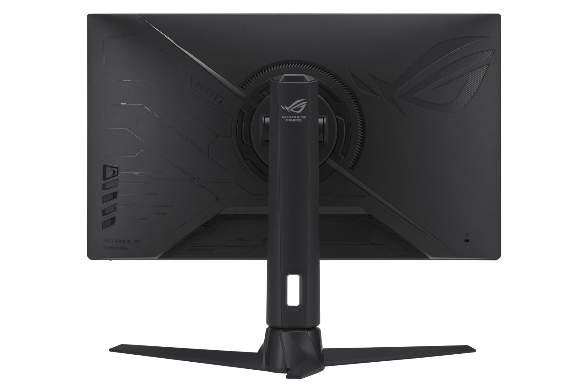 نمای پشت و ارتفاع مانیتور ایسوس 27 اینچ مدل ROG Strix XG27AQMR