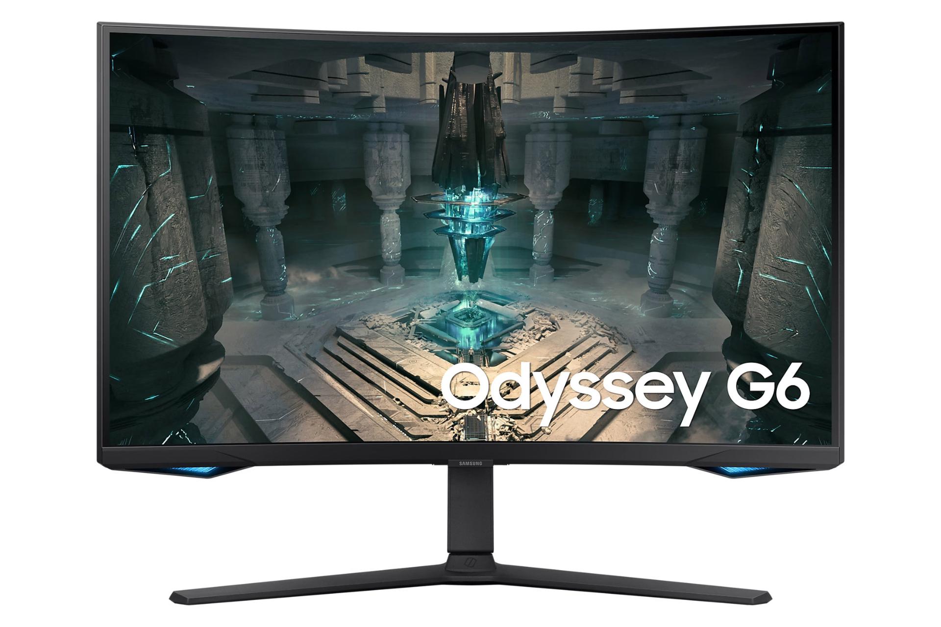 نمای جلو و اسپیکر مانیتور سامسونگ 32 اینچ مدل Odyssey G6 S32BG65