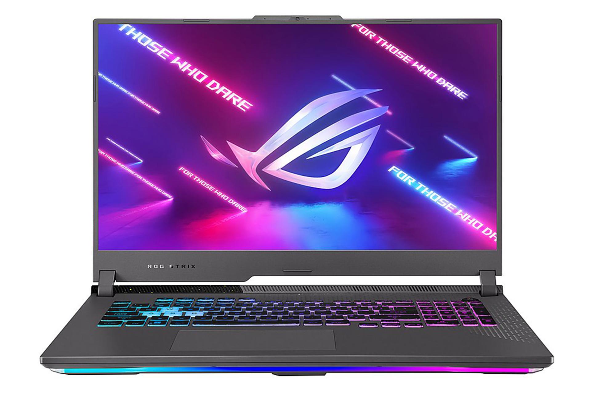 لپ تاپ ایسوس ASUS ROG Strix G17 G713PI نمای جلو صفحه نمایش روشن