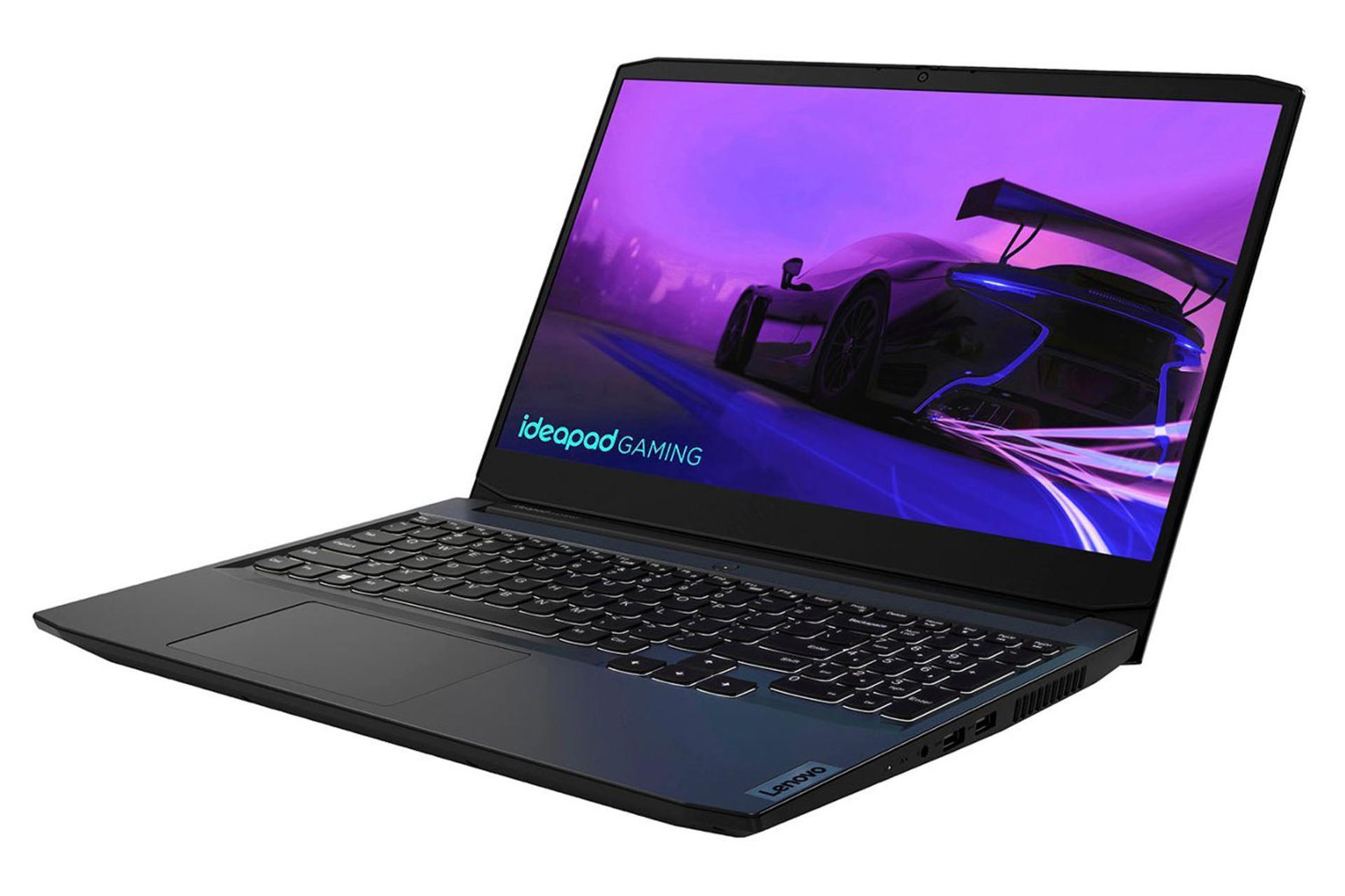 لپ تاپ لنوو Lenovo IdeaPad Gaming 3 15IHU6 نمای راست صفحه نمایش روشن