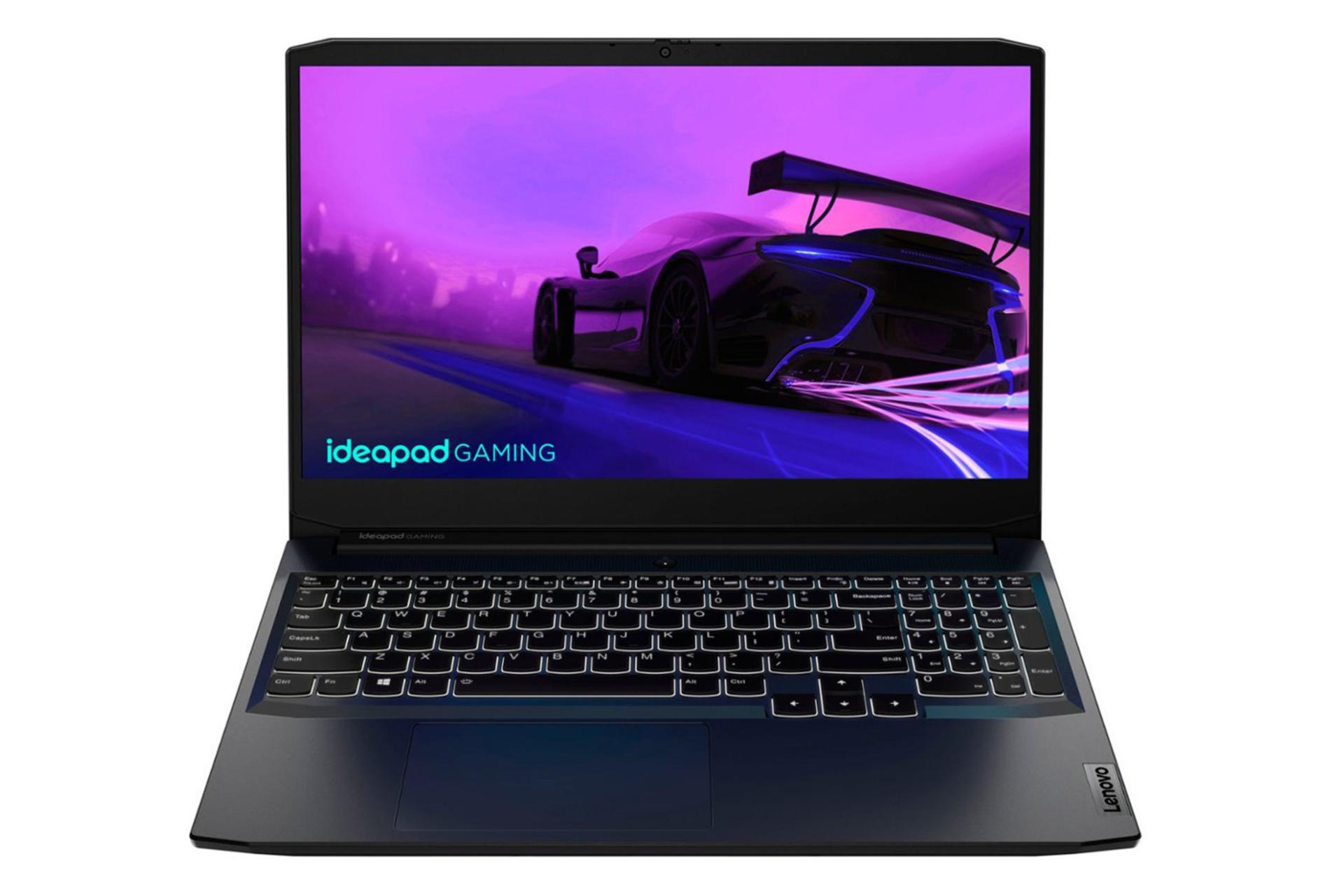 لپ تاپ لنوو Lenovo IdeaPad Gaming 3 15IHU6 نمای جلو صفحه نمایش روشن