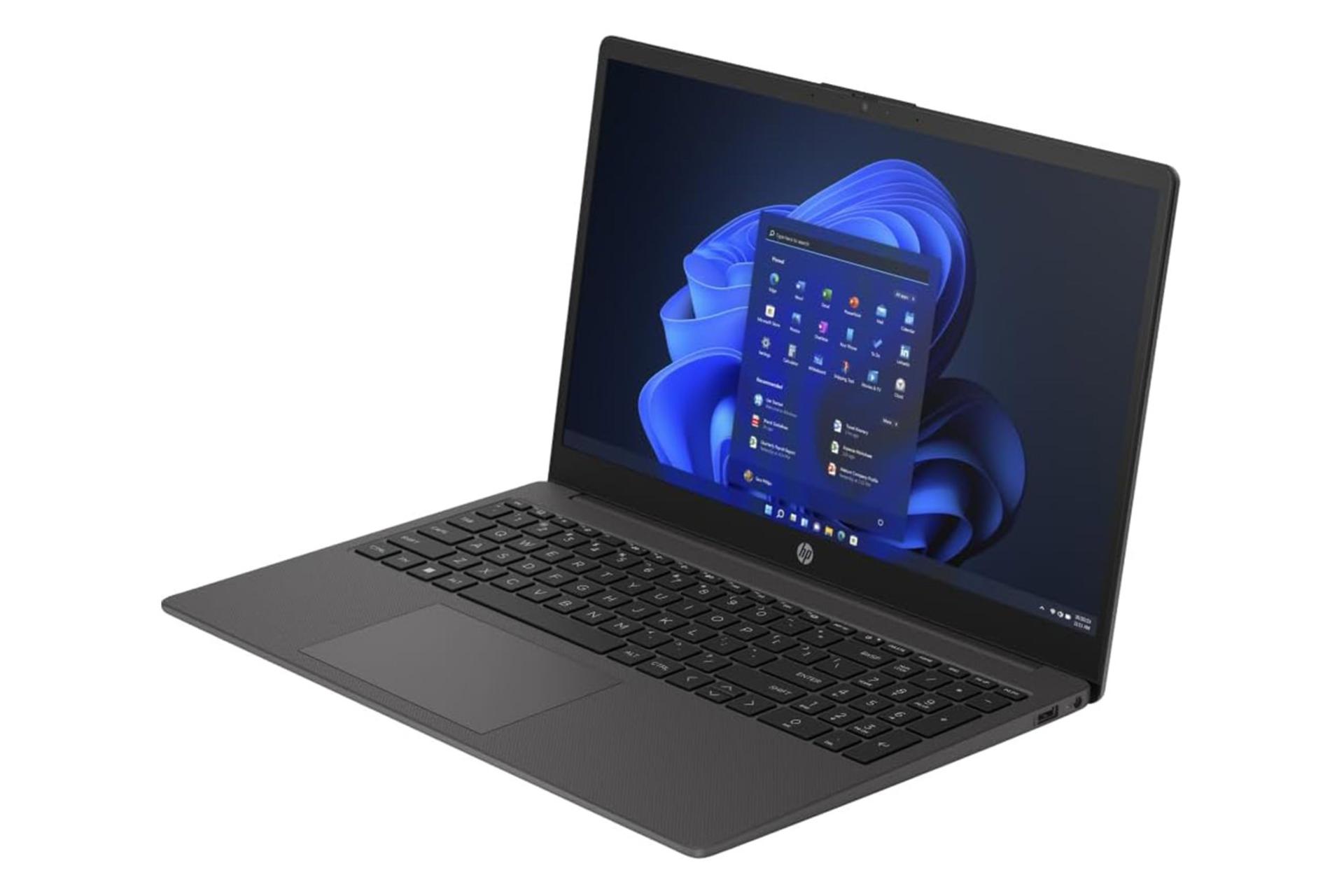 لپ تاپ اچ پی HP 250 G10 نمای راست صفحه نمایش روشن