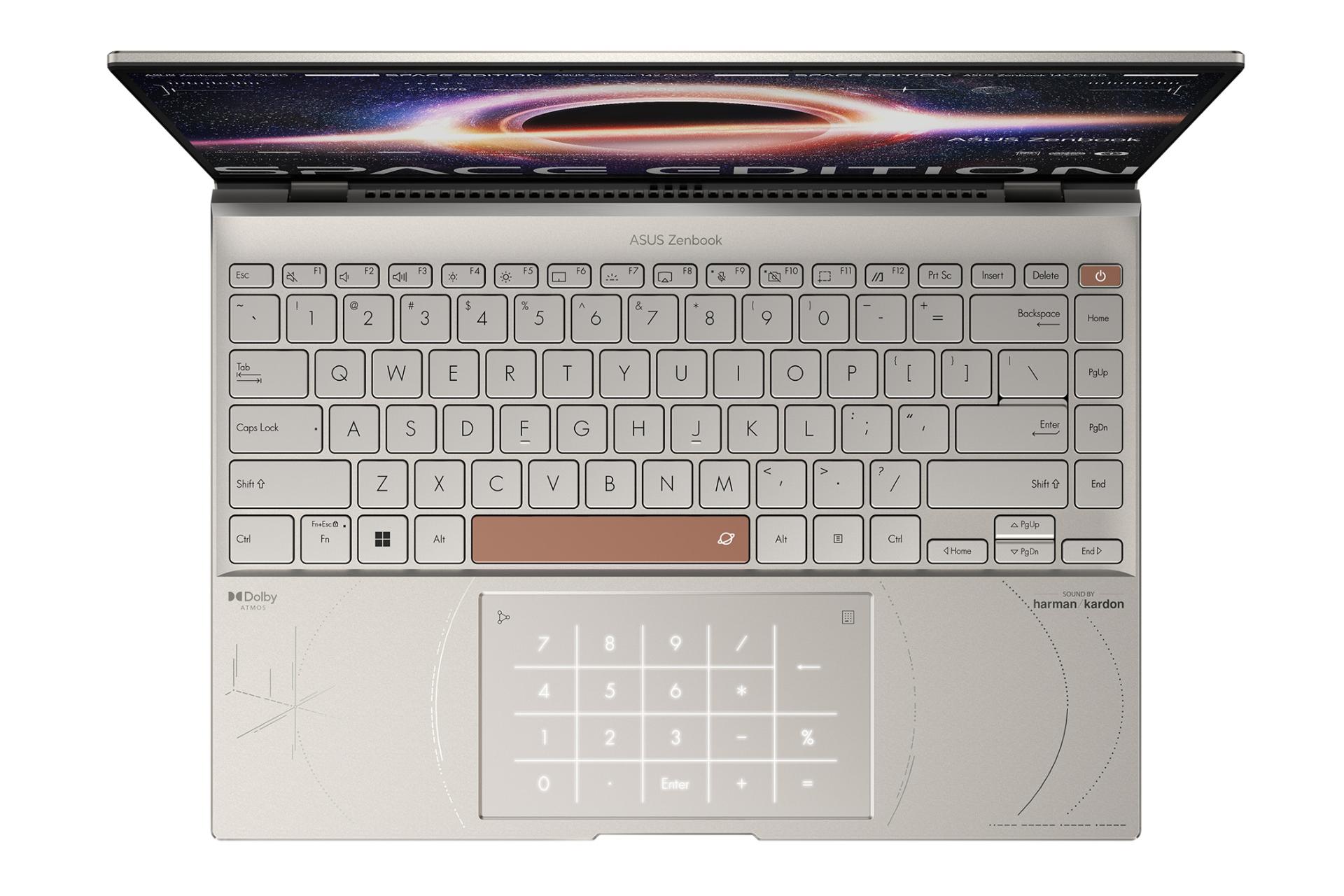 لپ تاپ ایسوس ASUS Zenbook 14X OLED Space Edition UX5401ZAS نمای بالا کیبورد