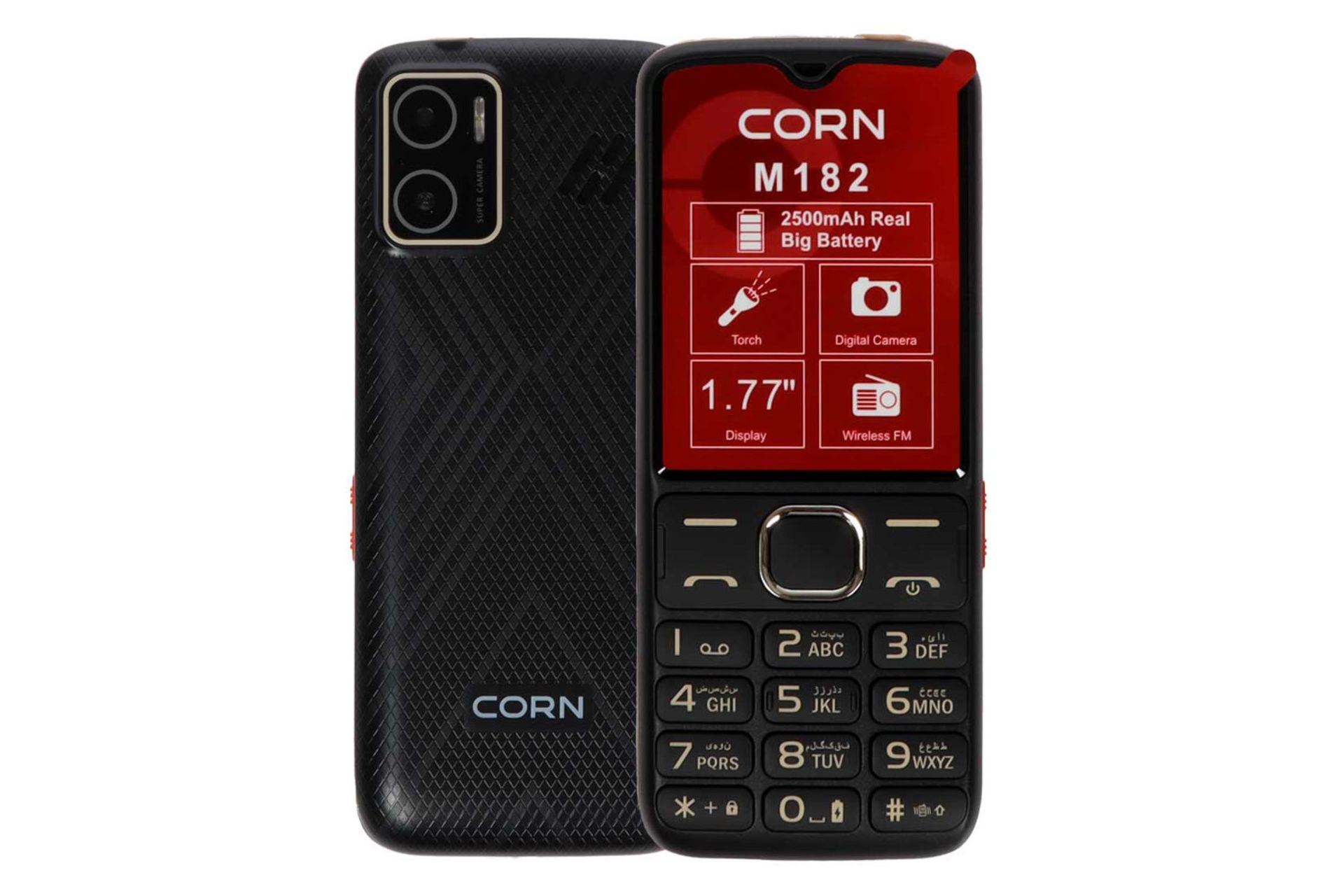 پنل جلو و پشت گوشی موبایل کورن Corn M182 مشکی
