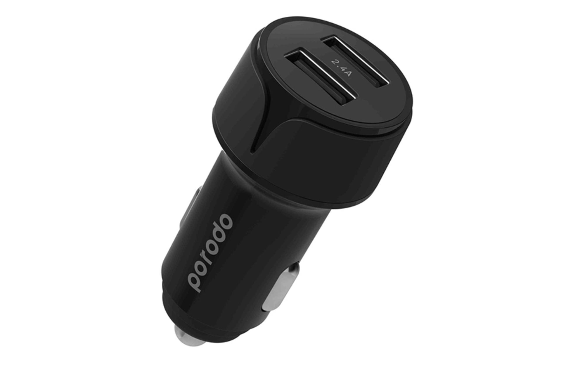 نمای پورت شارژر فندکی پرودو pb-cc12w سیاه رنگ