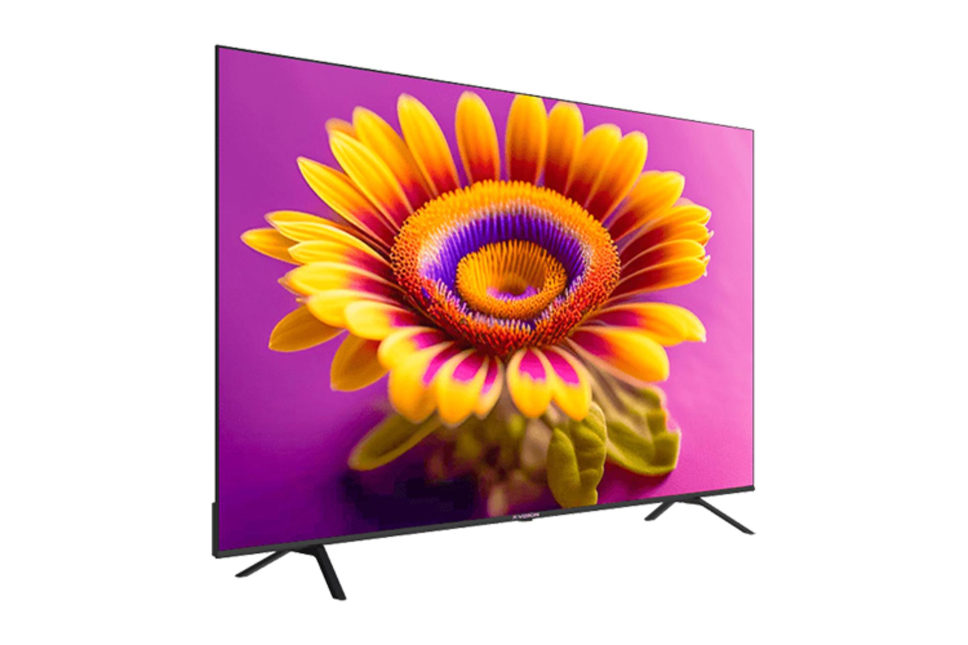 تلویزیون ایکس ویژن X.Vision 75X15 نمای راست صفحه نمایش روشن