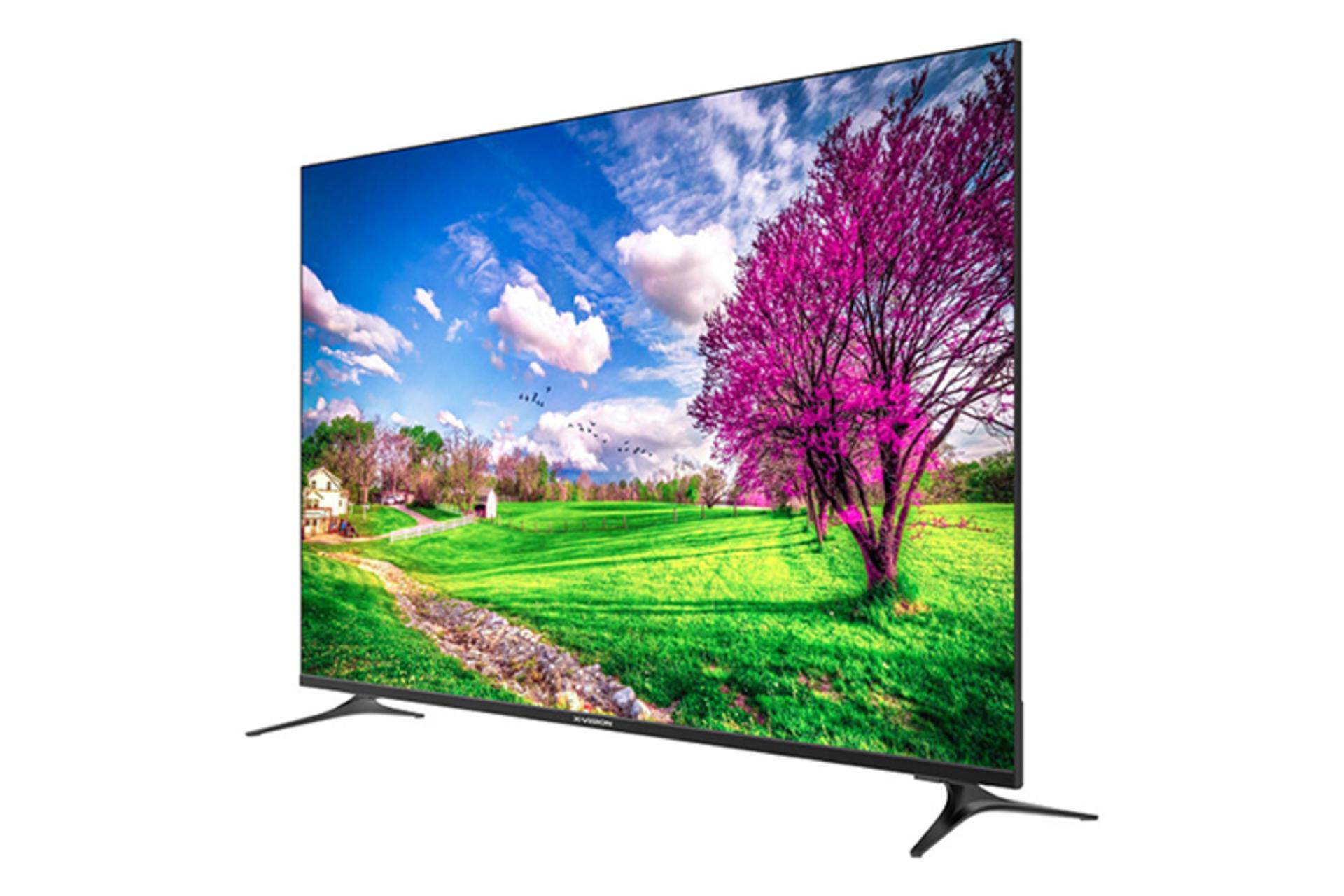 تلویزیون ایکس ویژن X.Vision 55XCU745 نمای چپ صفحه نمایش روشن