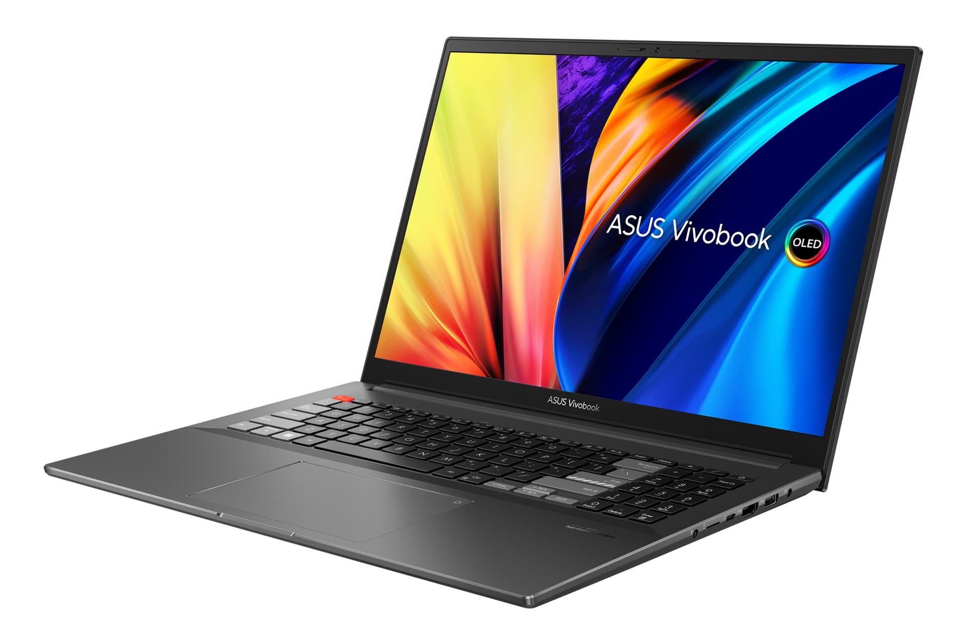 نیمرخ لپ تاپ VivoBook Pro 16X OLED N7600ZE ایسوس و نمایش درگاه‌های لبه‌ی سمت راست