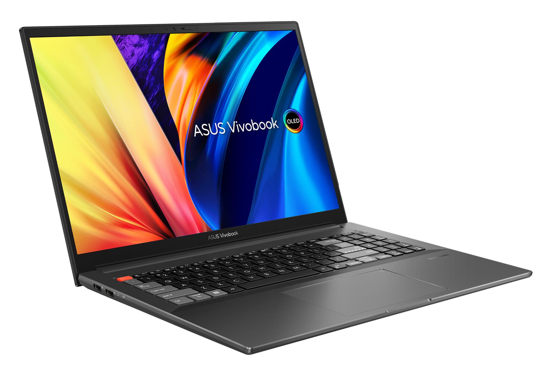 نیمرخ لپ تاپ VivoBook Pro 16X OLED N7600ZE ایسوس و نمایش درگاه‌های لبه‌ی سمت چپ