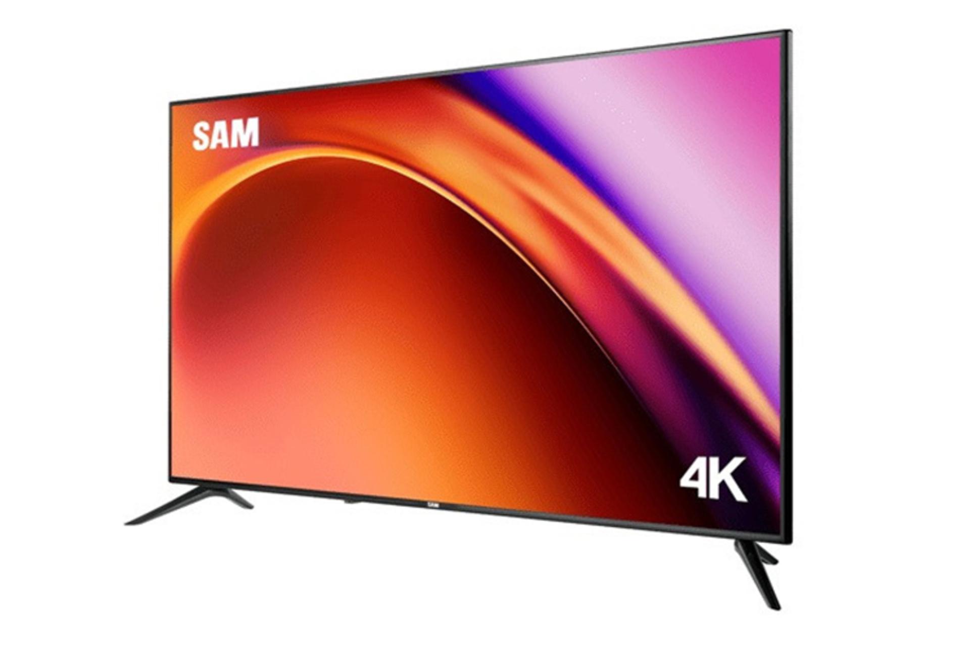 تلویزیون سام الکترونیک SAM Electronic UA55TU7550TH نمای راست صفحه نمایش روشن