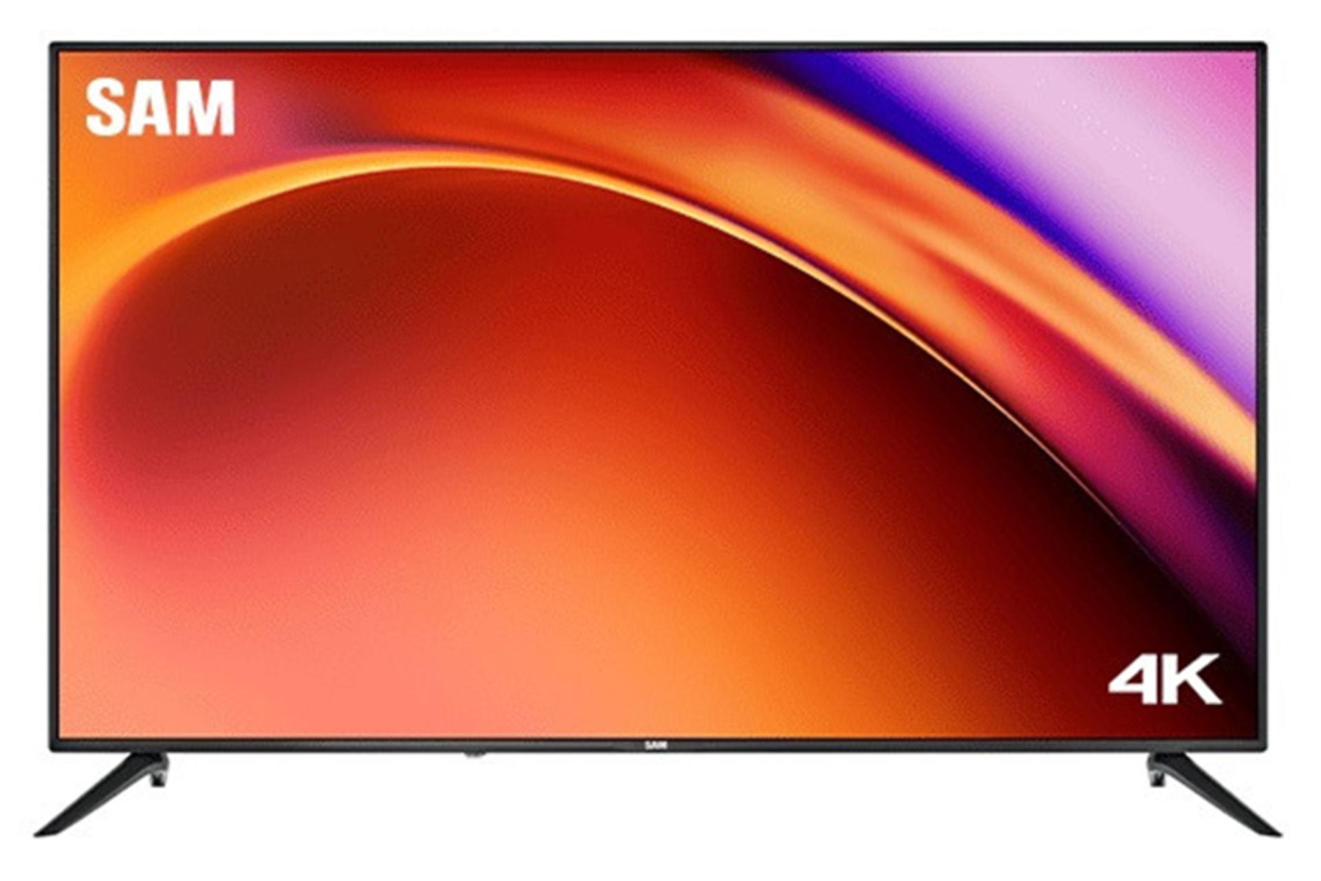 تلویزیون سام الکترونیک SAM Electronic UA55TU7550TH نمای جلو صفحه نمایش روشن