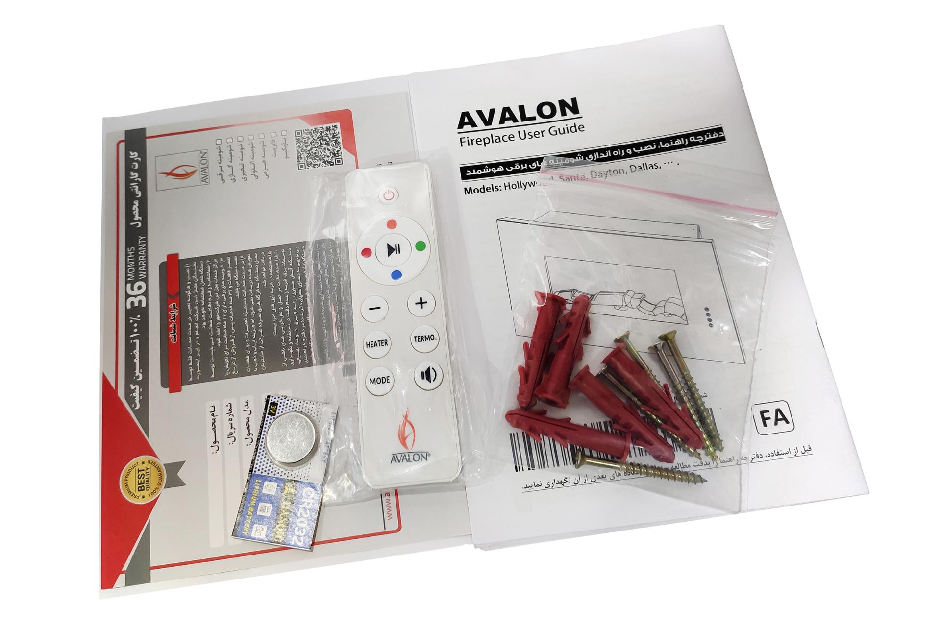 ریموت کنترل و اقلام همراه بخاری برقی آوالون AVALON Dallas 82 Black