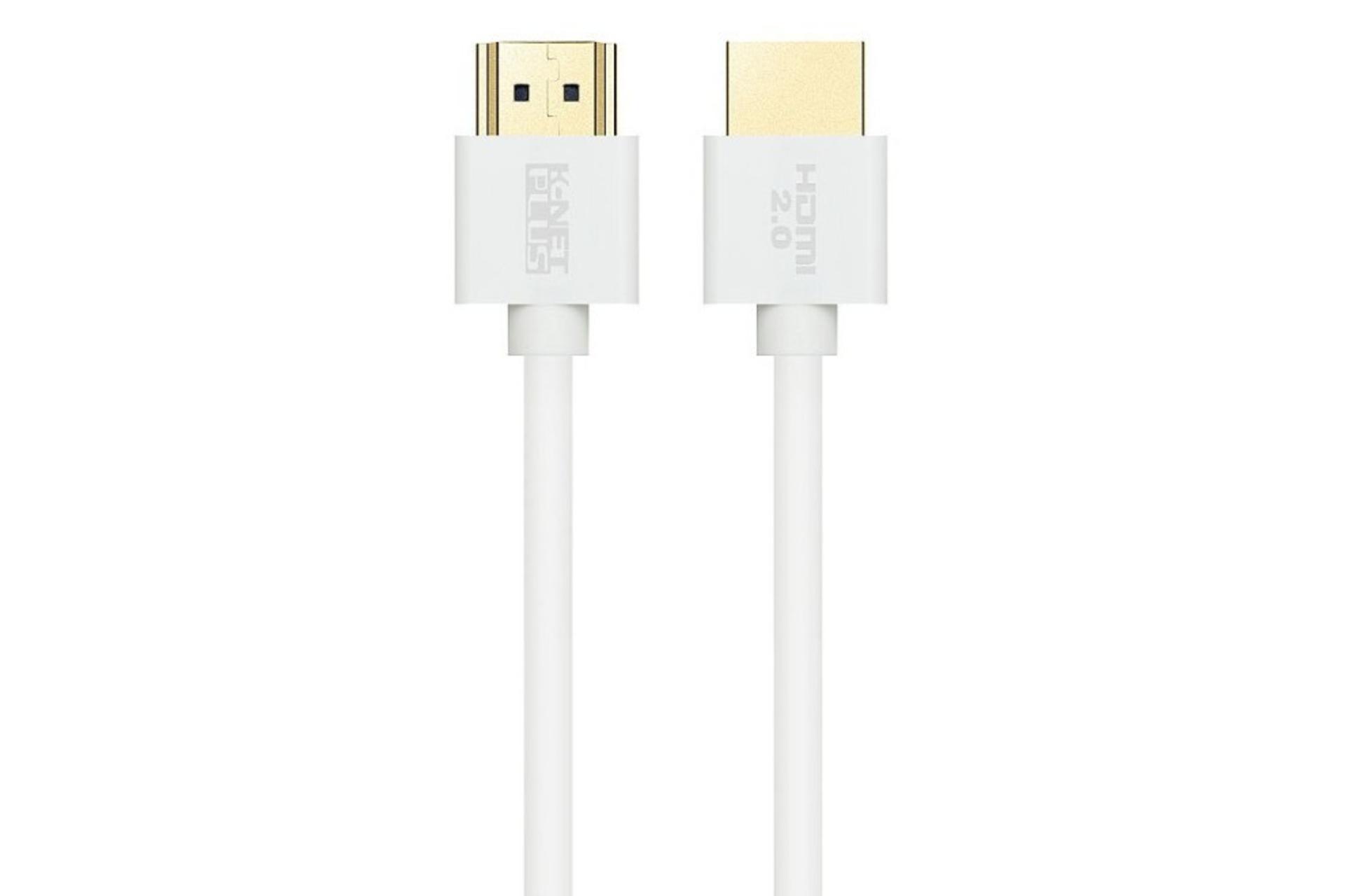 کابل HDMI نسخه 2.0 کی نت پلاس K-Net Plus Super Slim KP-HC176 4K 60Hz با طول 1.8 متر سفید