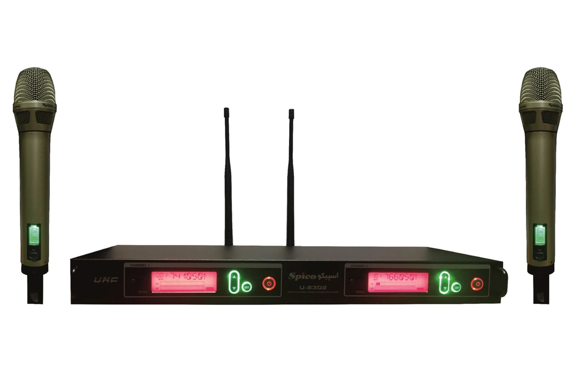 نمای جلو و دکمه های میکروفون اسپیکو U-8302