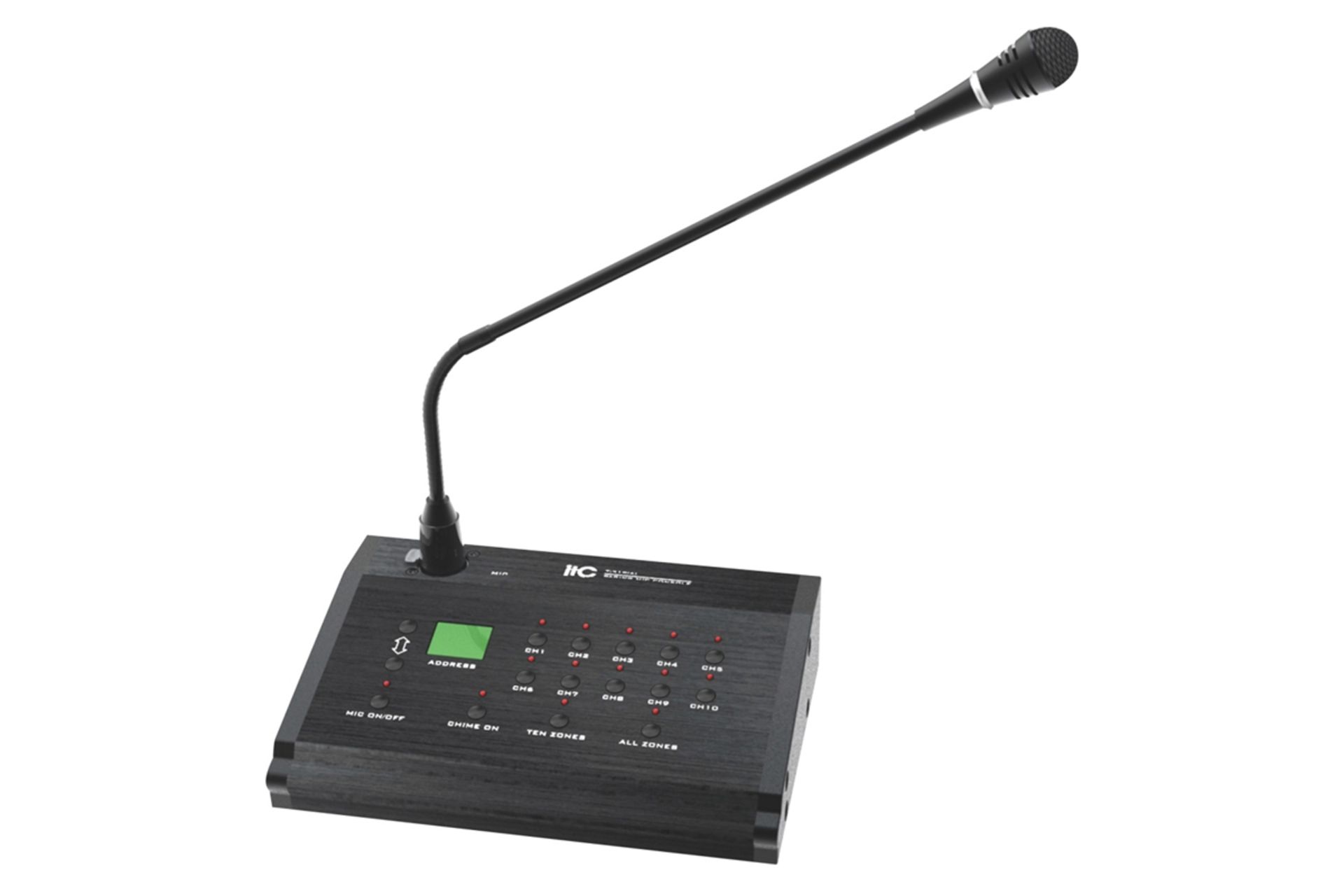 ابعاد و دکمه های میکروفون آی تی سی T-218 A