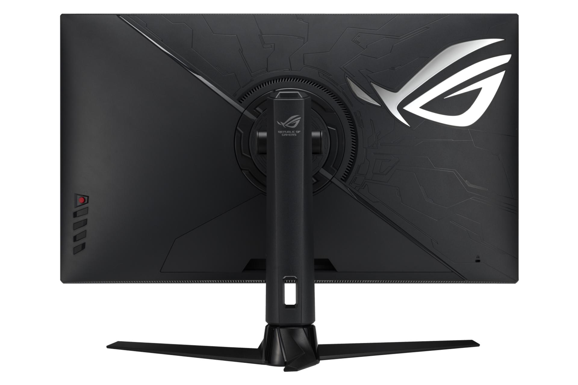نمای پشت و ارتفاع مانیتور ایسوس 32 اینچ مدل ROG Strix XG32UQ
