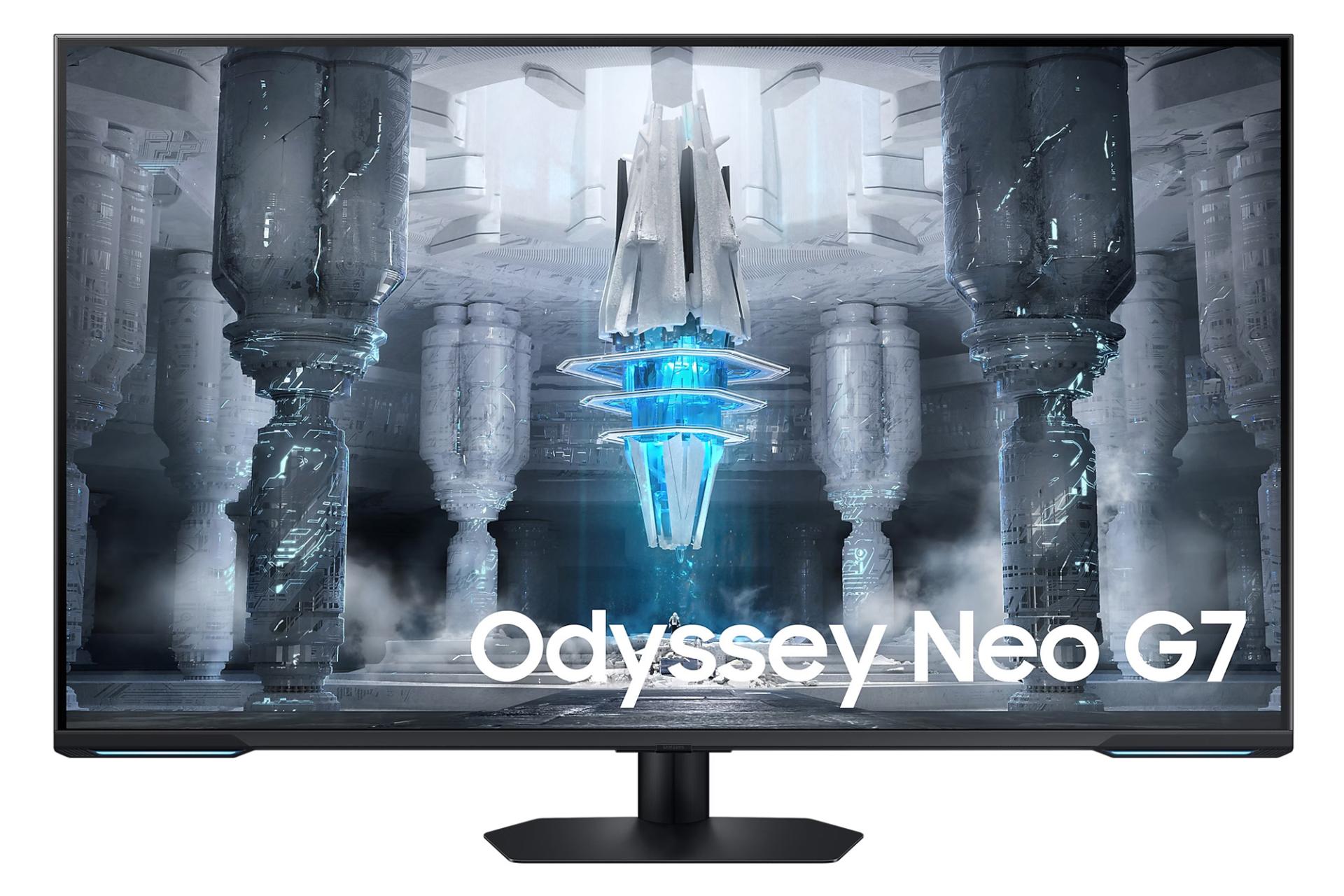 نمای جلو و رزولوشن مانیتور سامسونگ 43 اینچ مدل Odyssey Neo G7 S43CG70NC