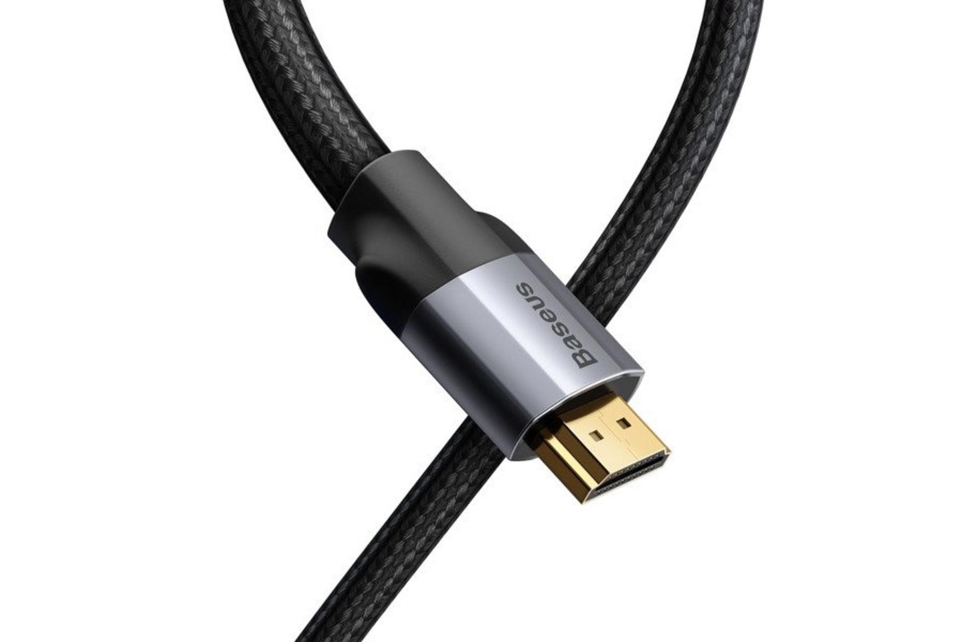 کانکتور از جنس آلیاژ آلومینیوم کابل HDMI نسخه 2.0 باسئوس Baseus CAKSX-E0G 4K 60Hz با طول 5 متر