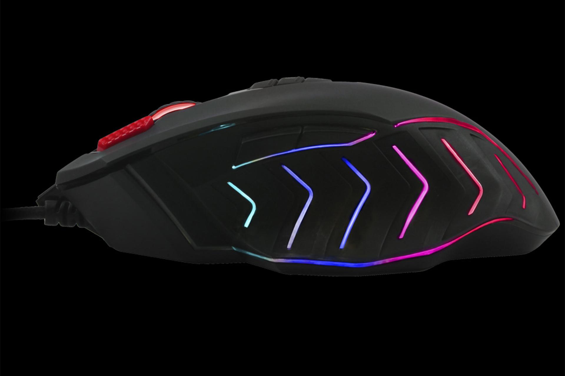 نمای کناری ماوس ای فورتک بلادی A4TECH Bloody J95 به‌همراه نورپردازی