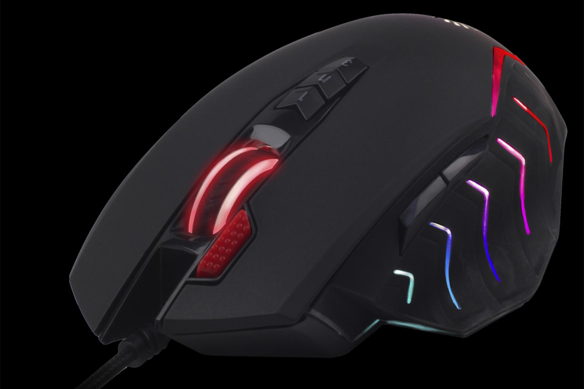 نمای جلوی ماوس ای فورتک بلادی A4TECH Bloody J95 و محل اتصال کابل