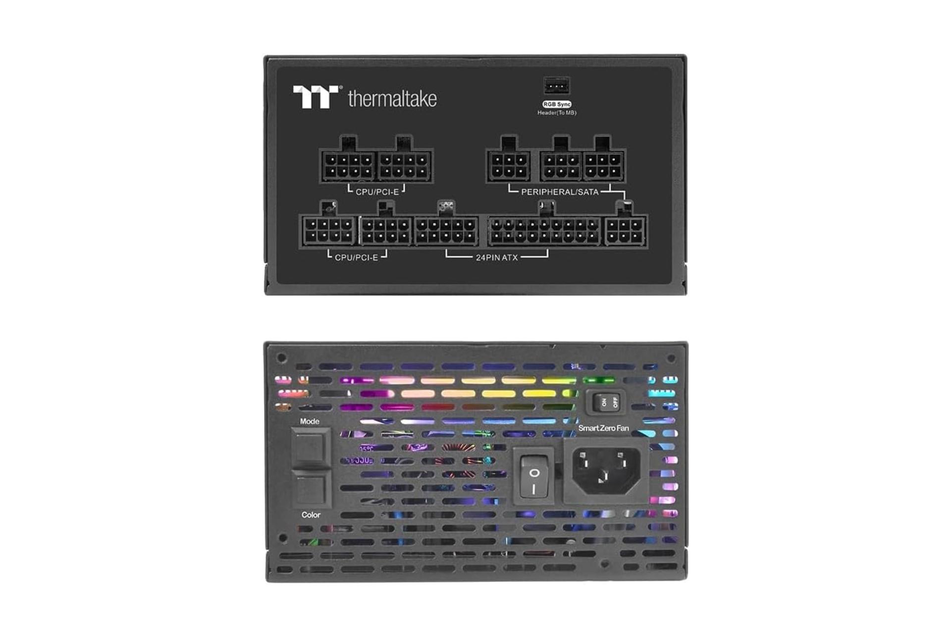 کانکتور و اتصالات پاور کامپیوتر ترمالتیک Toughpower GF2 ARGB 750W - TT Premium Edition با توان 750 وات