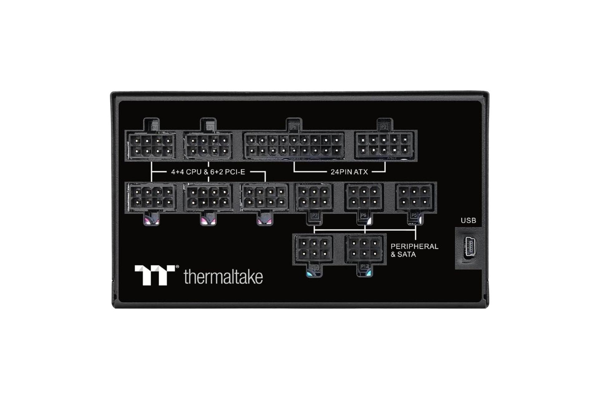 کانکتور و اتصال پاور کامپیوتر ترمالتیک Toughpower iRGB PLUS 1200W Platinum - TT Premium Edition با توان 1200 وات