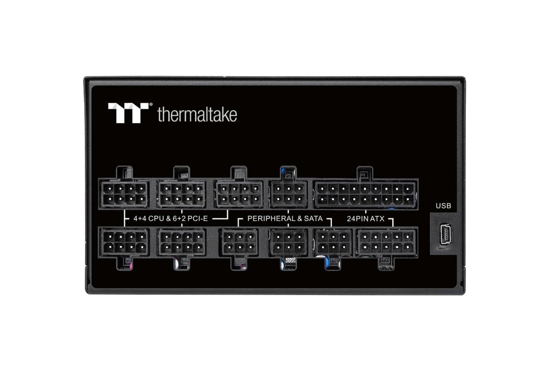 کانکتور و اتصال پاور کامپیوتر ترمالتیک Toughpower iRGB PLUS 1050W Platinum - TT Premium Edition با توان 1050 وات