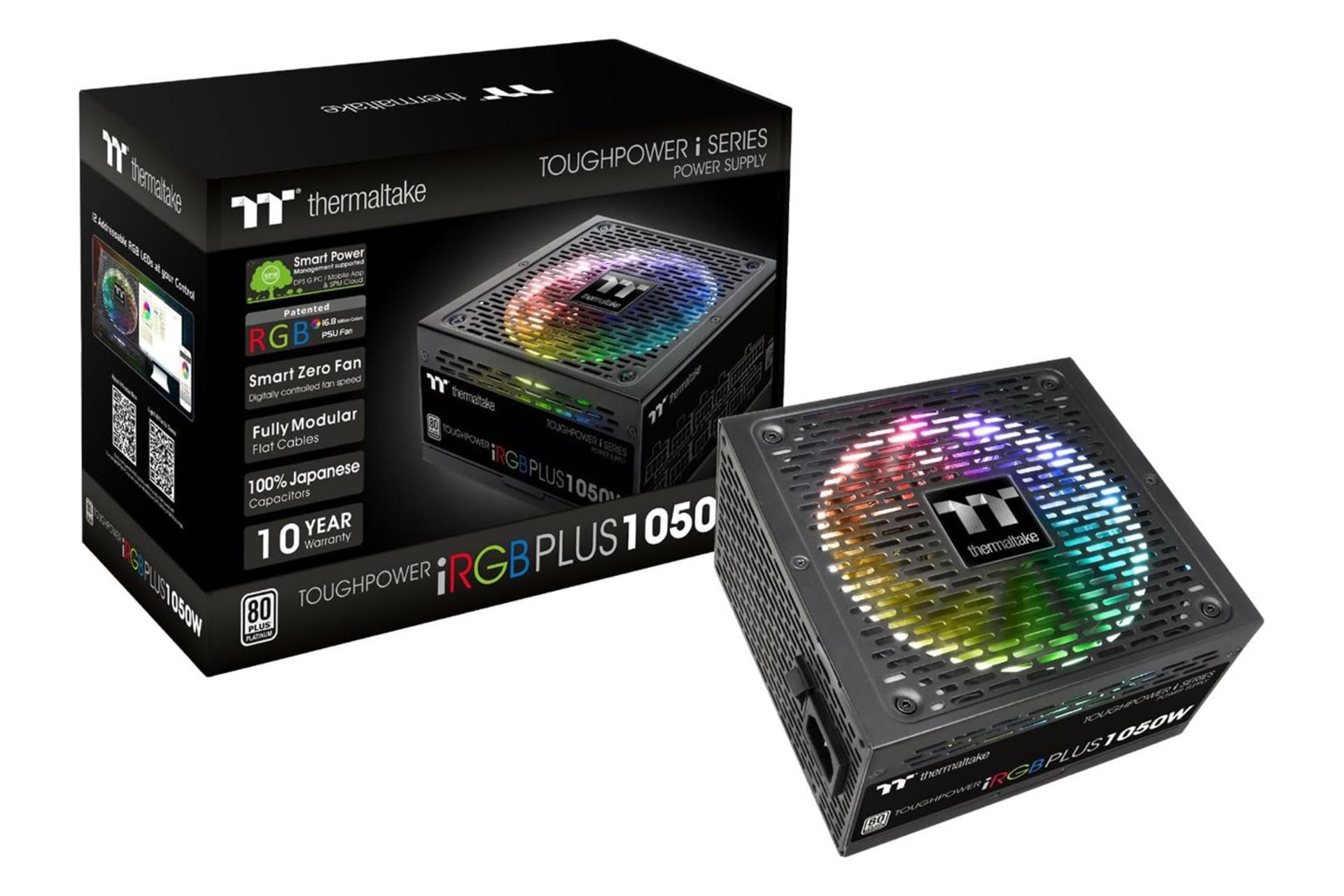 جعبه پاور کامپیوتر ترمالتیک Toughpower iRGB PLUS 1050W Platinum - TT Premium Edition با توان 1050 وات