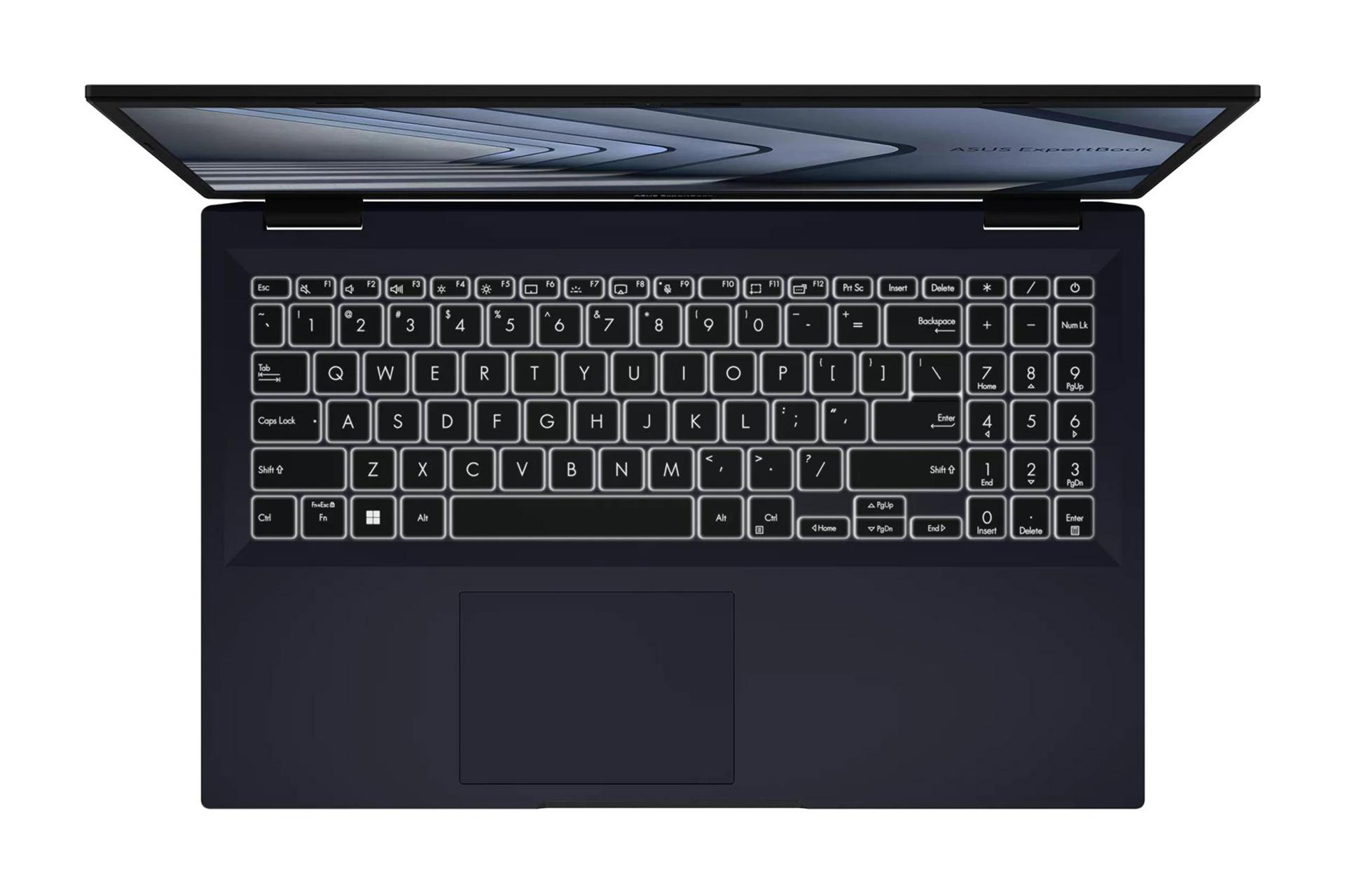 لپ تاپ ایسوس ASUS ExpertBook B1502CBA نمای بالا کیبورد