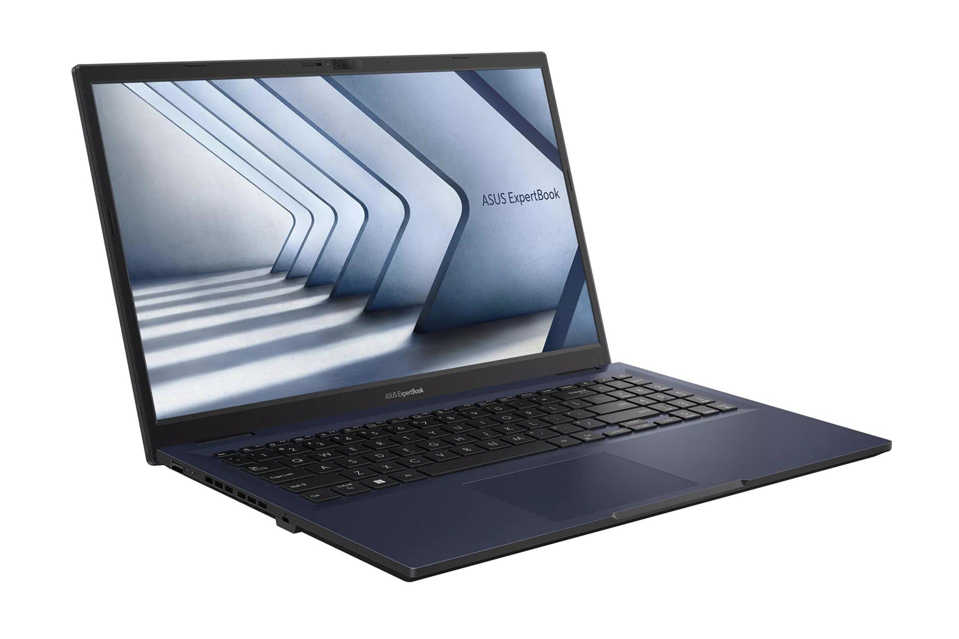 لپ تاپ ایسوس ASUS ExpertBook B1502CBA نمای چپ صفحه نمایش روشن