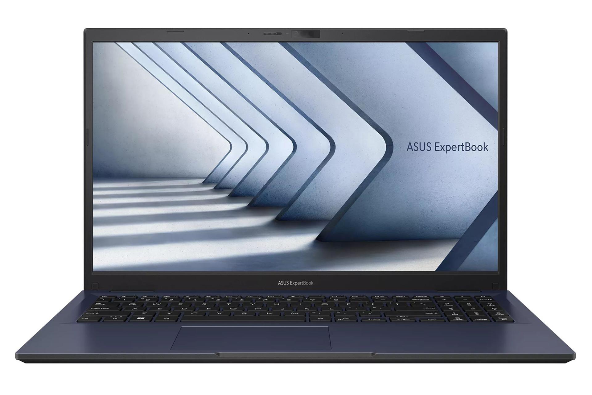 لپ تاپ ایسوس ASUS ExpertBook B1502CBA نمای جلو صفحه نمایش روشن